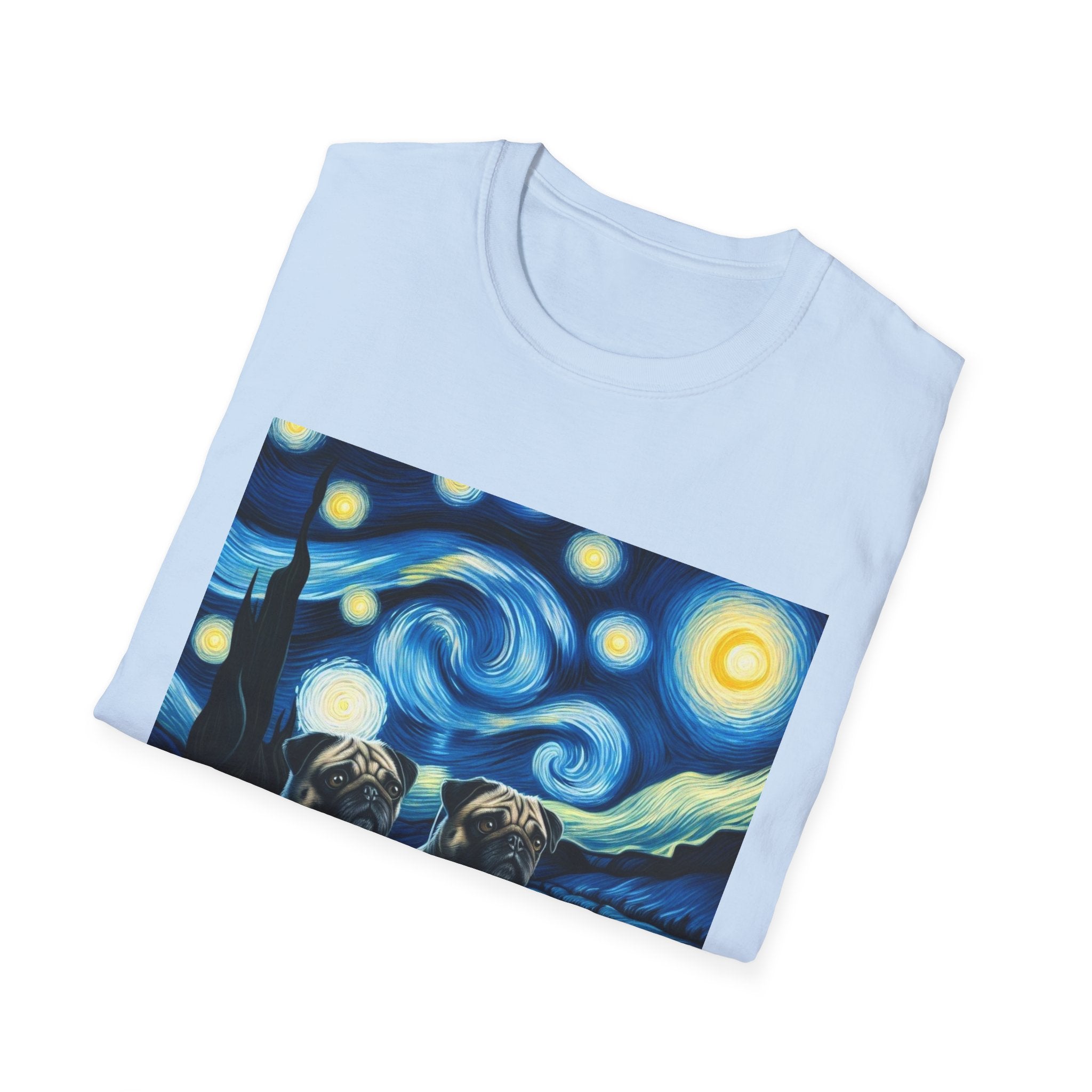 Starry Night Pugs T-Shirt