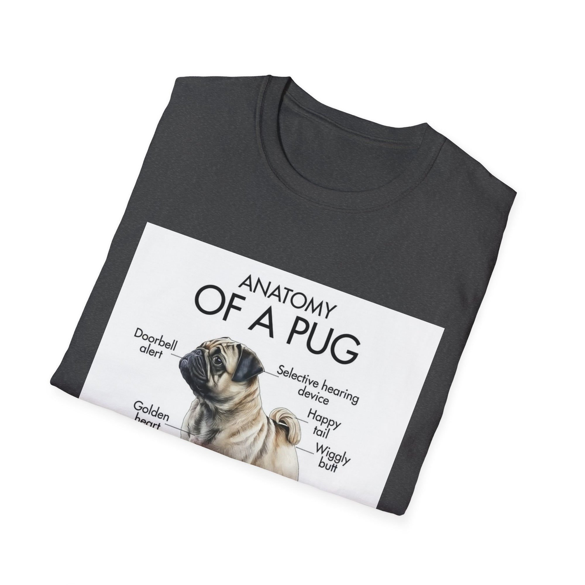 Anatomy of a Pug T-Shirt — Cute Pug Diagram Tee for Dog Lovers