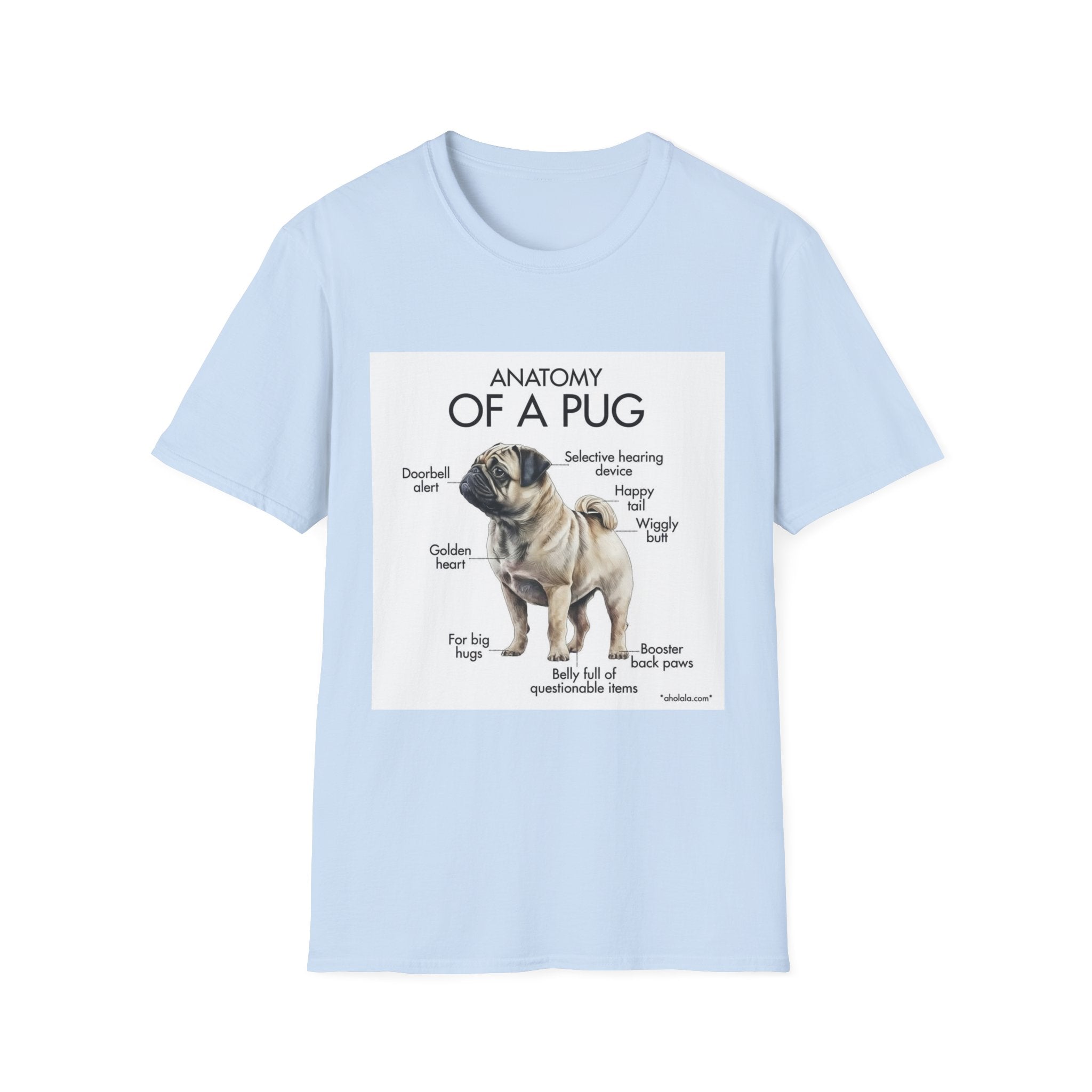 Anatomy of a Pug T-Shirt — Cute Pug Diagram Tee for Dog Lovers