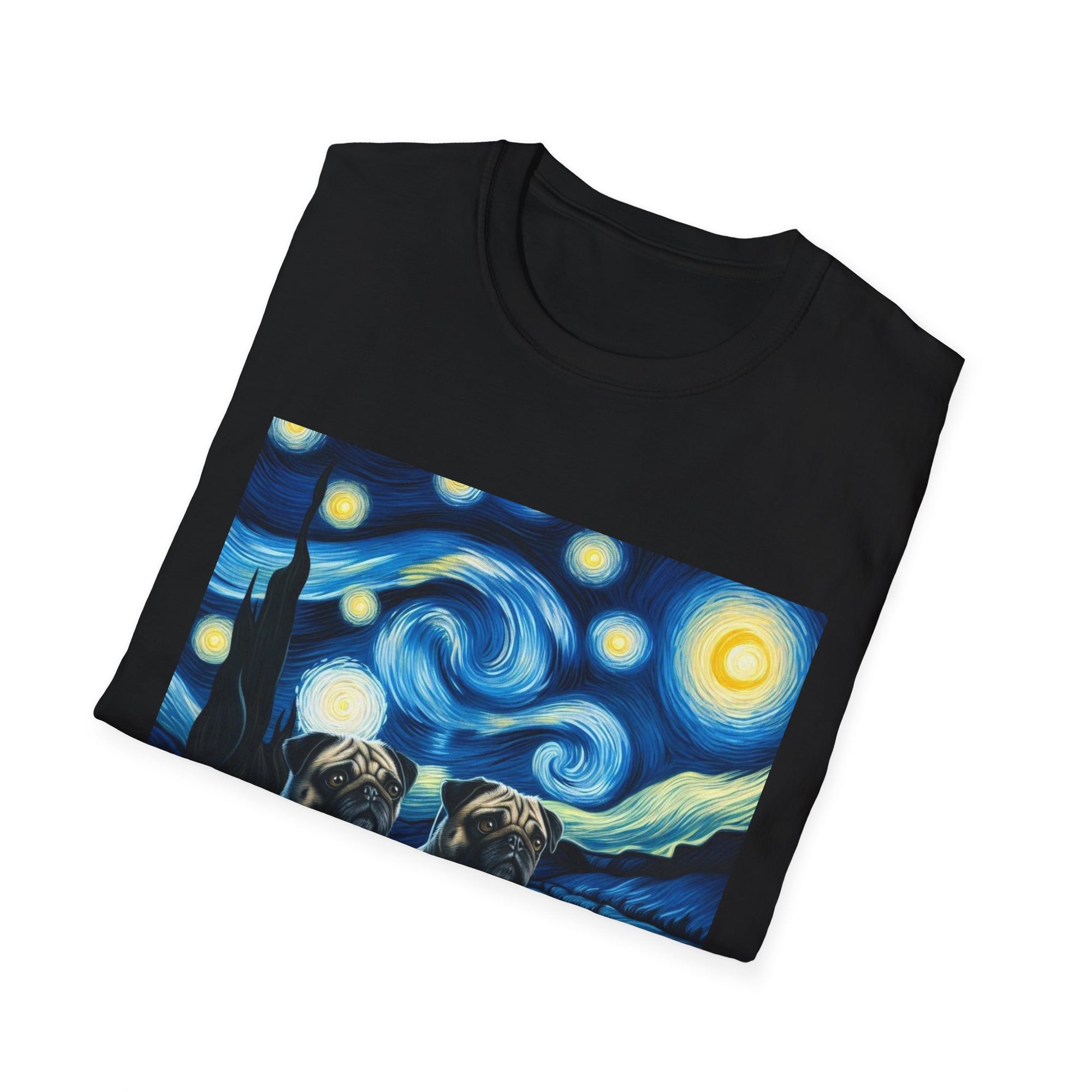 Starry Night Pugs T-Shirt