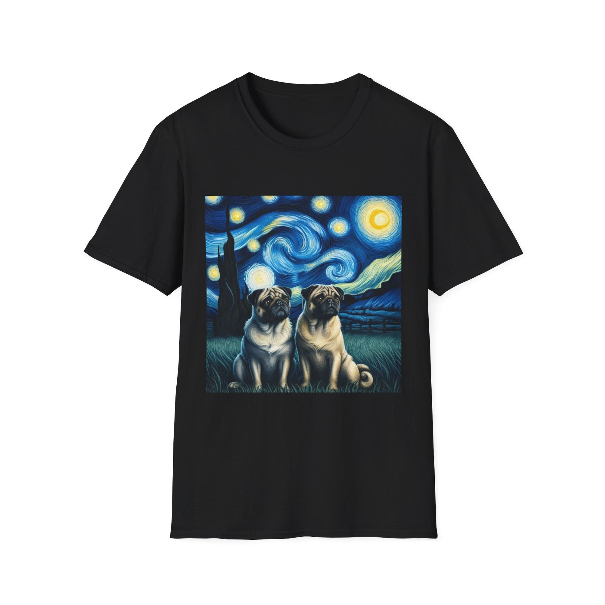 Starry Night Pugs T-Shirt