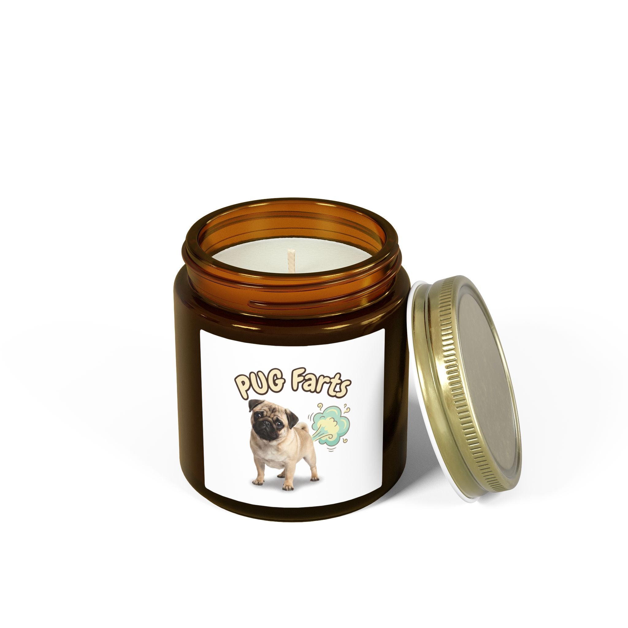 Pug Farts Scented Candle — Coconut Apricot Wax (4oz, 9oz)