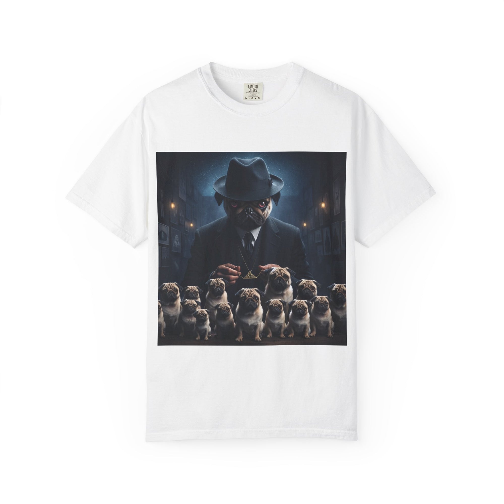 Mysterious pug assembly in dim room