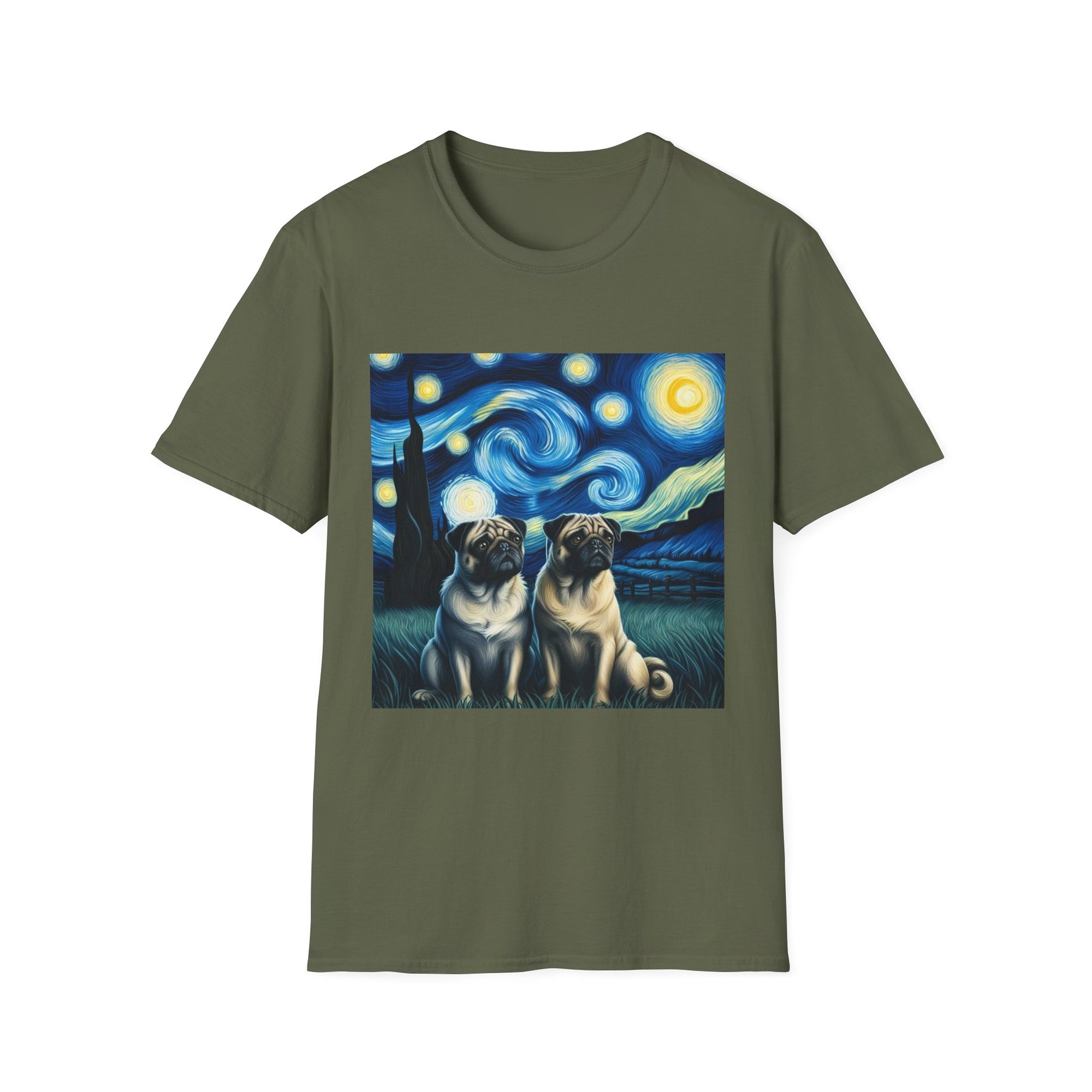Starry Night Pugs T-Shirt