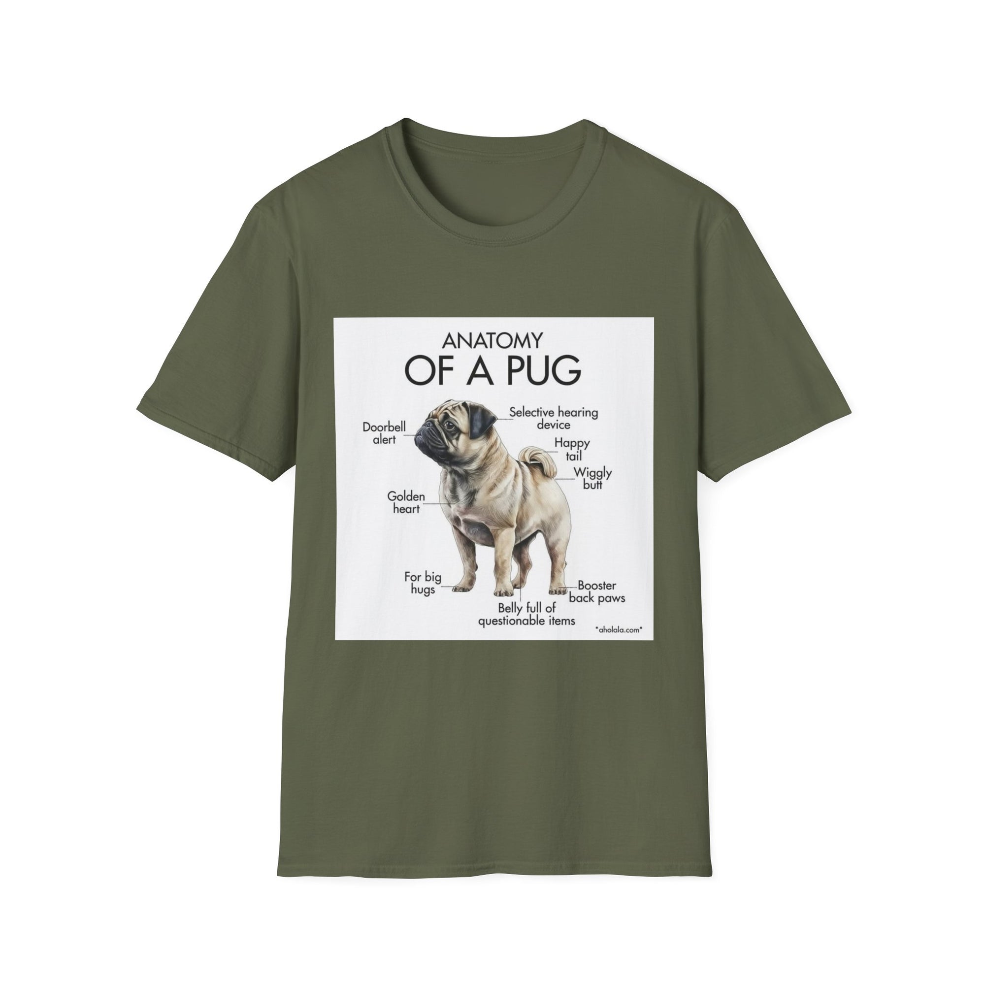 Anatomy of a Pug T-Shirt — Cute Pug Diagram Tee for Dog Lovers