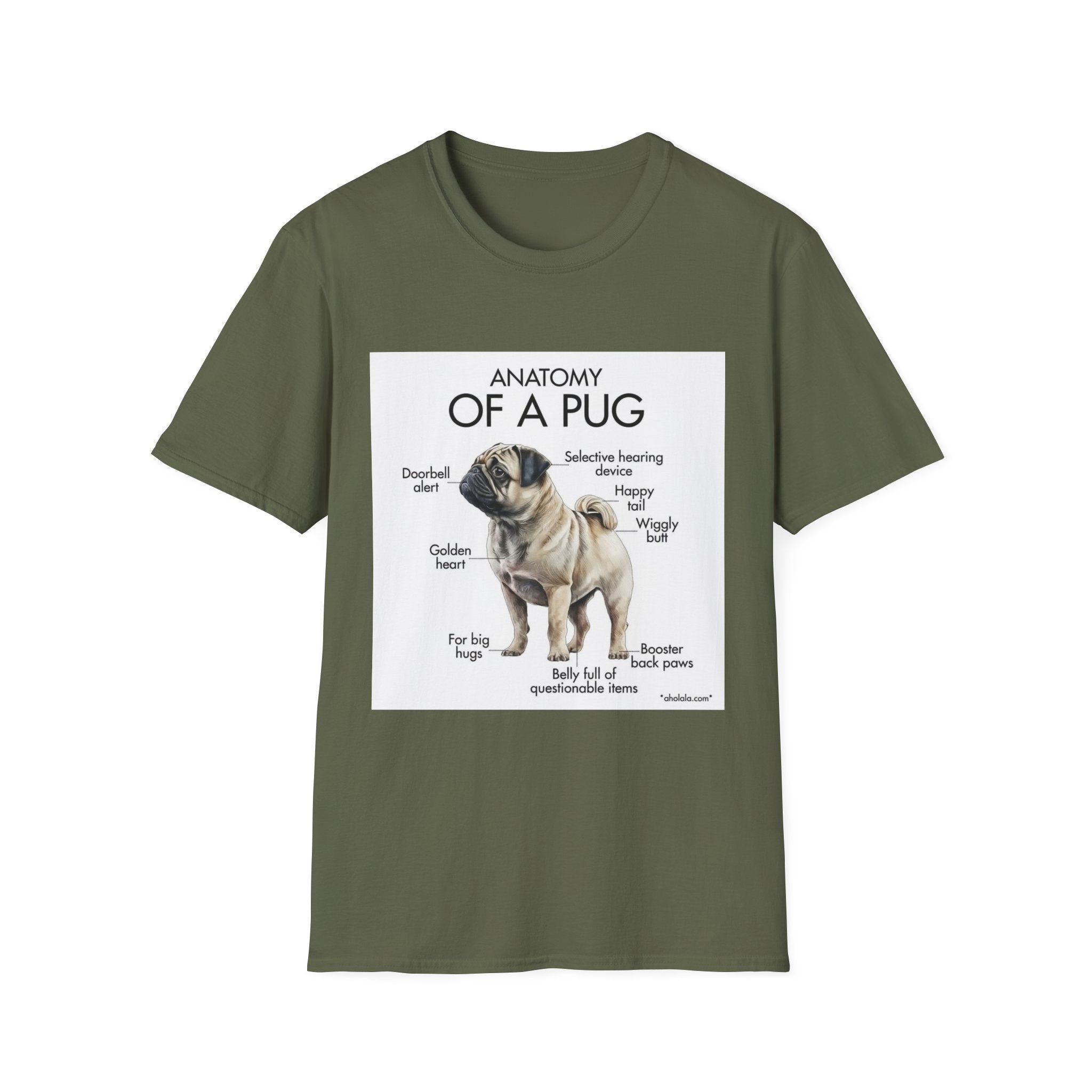 Anatomy of a Pug T-Shirt — Cute Pug Diagram Tee for Dog Lovers