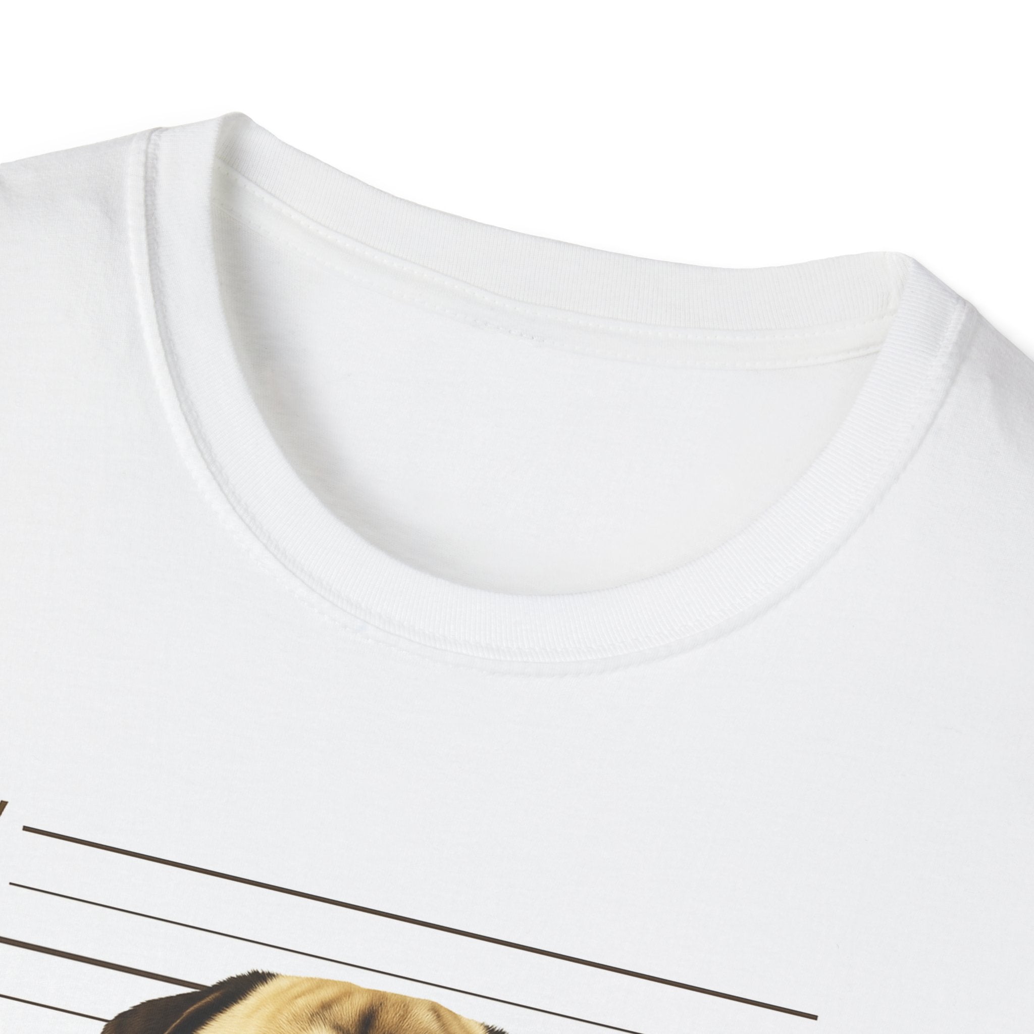 Pug Mugshot T-Shirt – “Personal Stalker I Will Follow You Wherever You Go (Bathroom Included)”