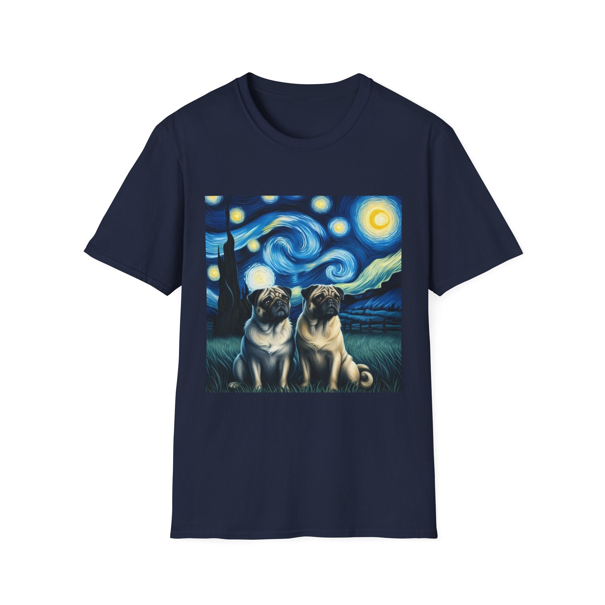 Starry Night Pugs T-Shirt