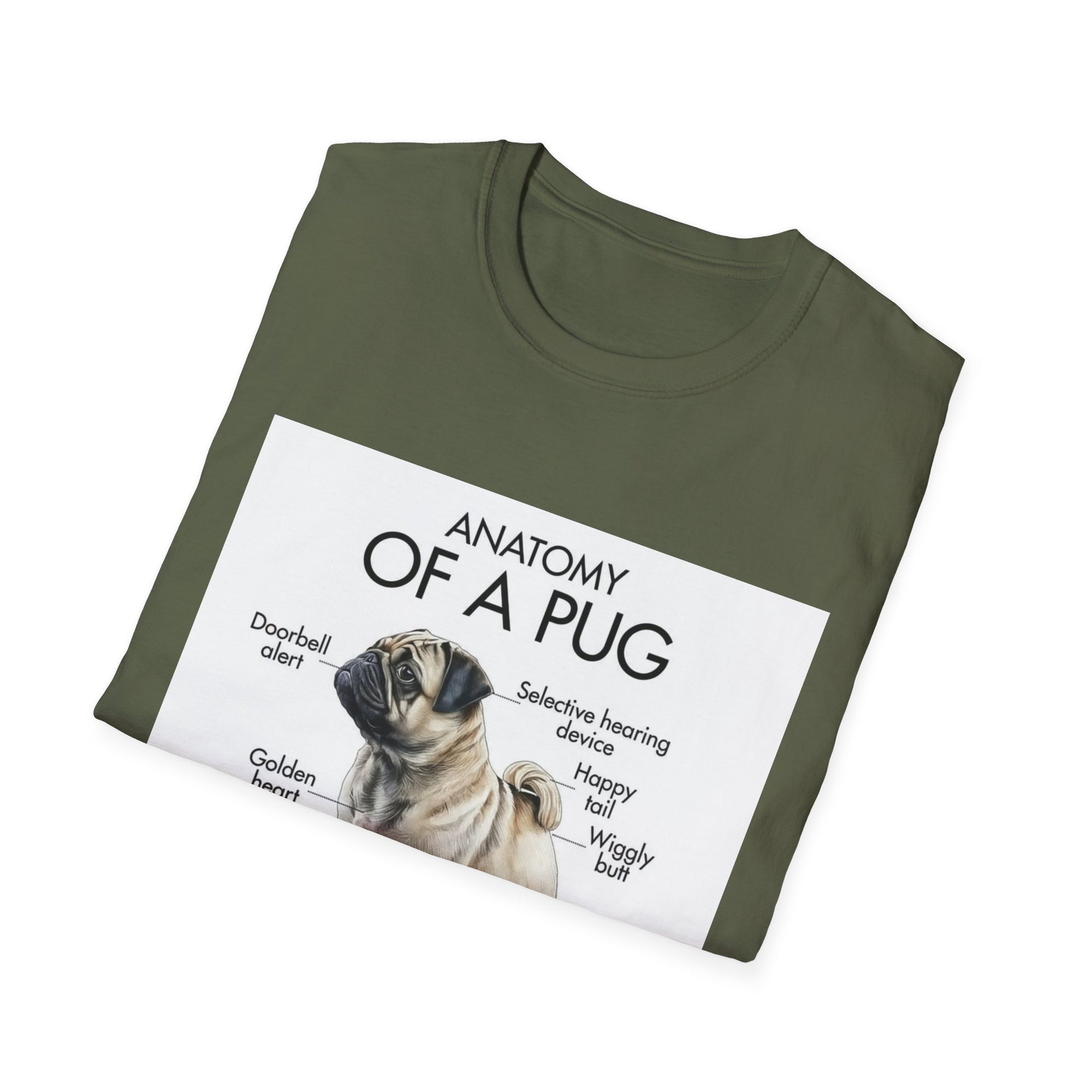 Anatomy of a Pug T-Shirt — Cute Pug Diagram Tee for Dog Lovers