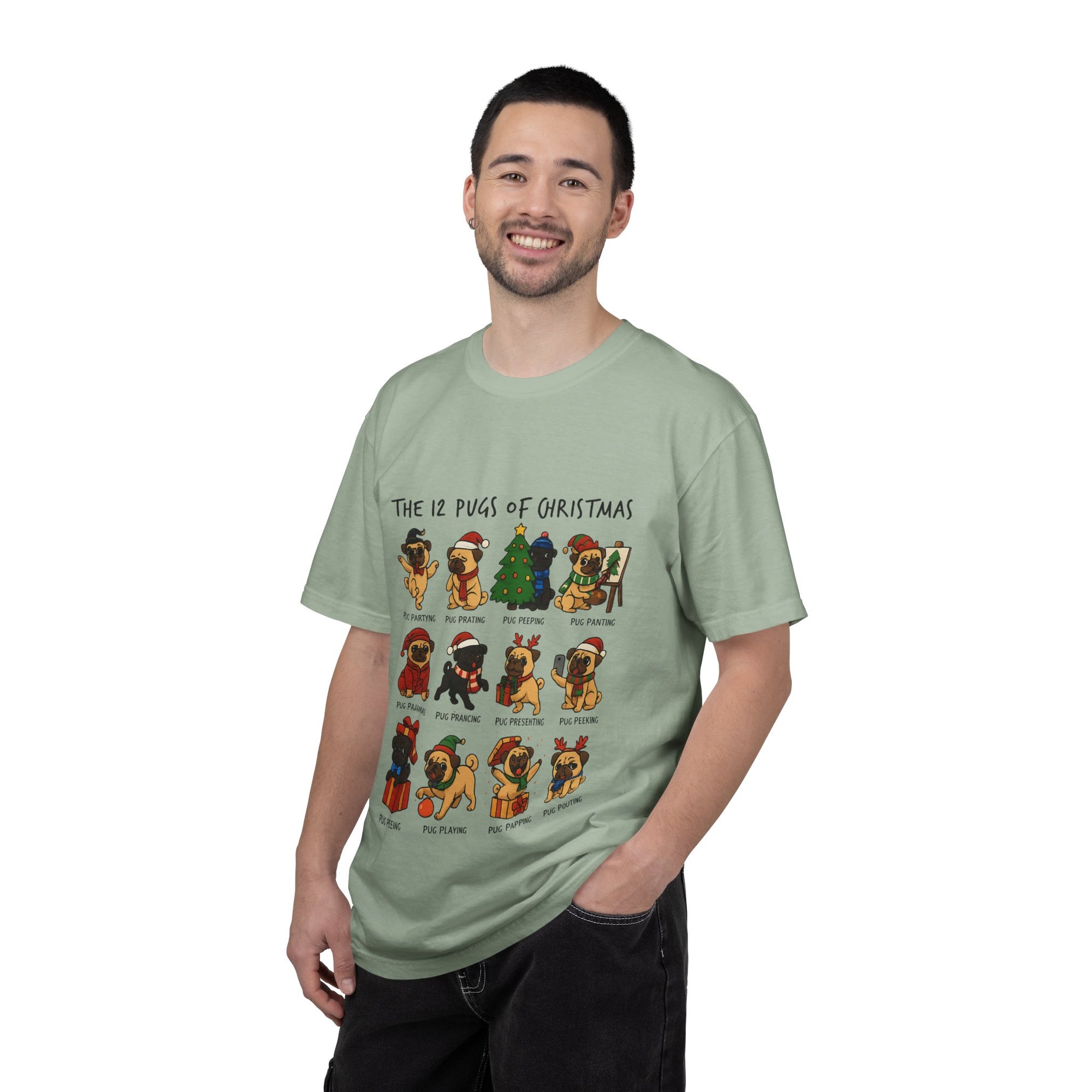 12 Pugs of Christmas T-Shirt