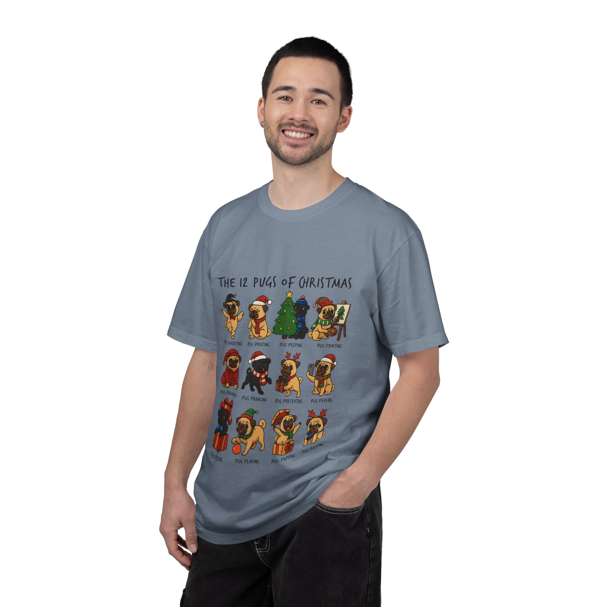 12 Pugs of Christmas T-Shirt