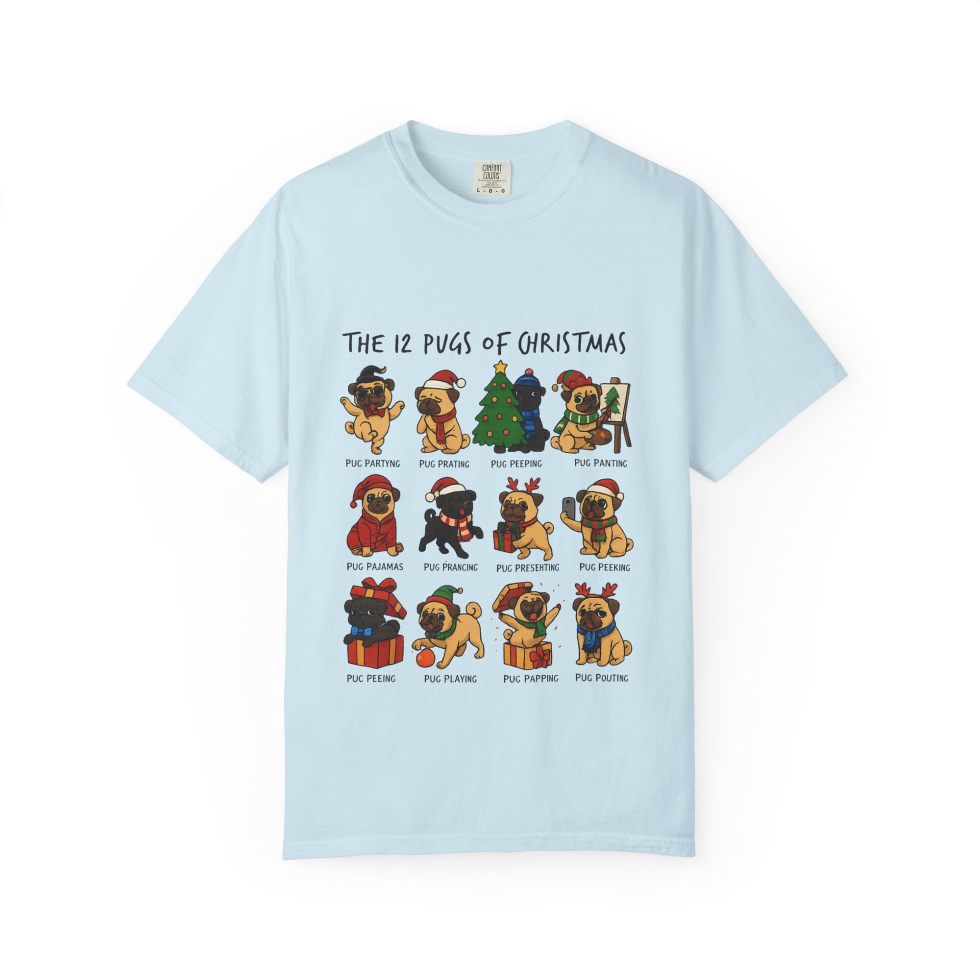 12 Pugs of Christmas T-Shirt
