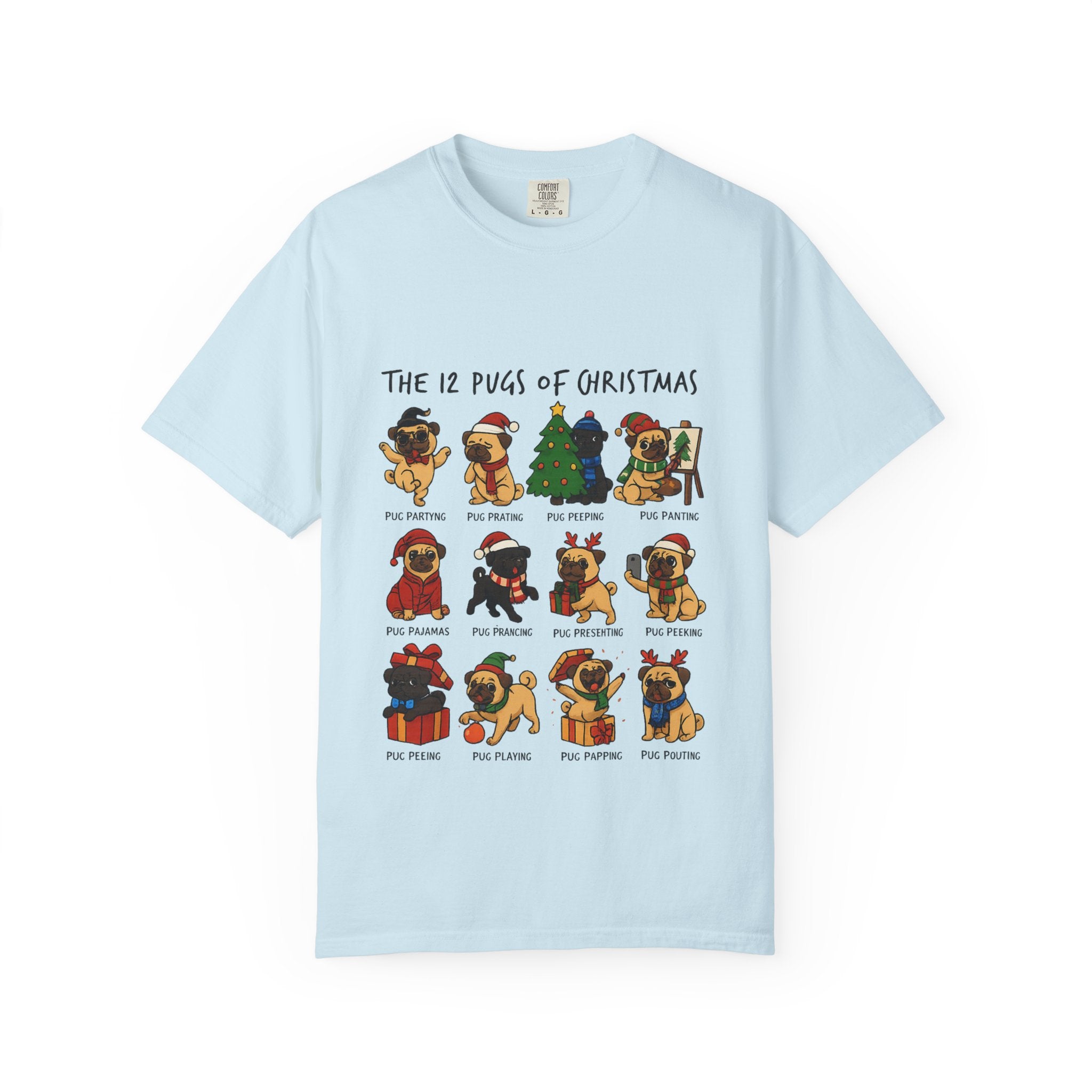 12 Pugs of Christmas T-Shirt
