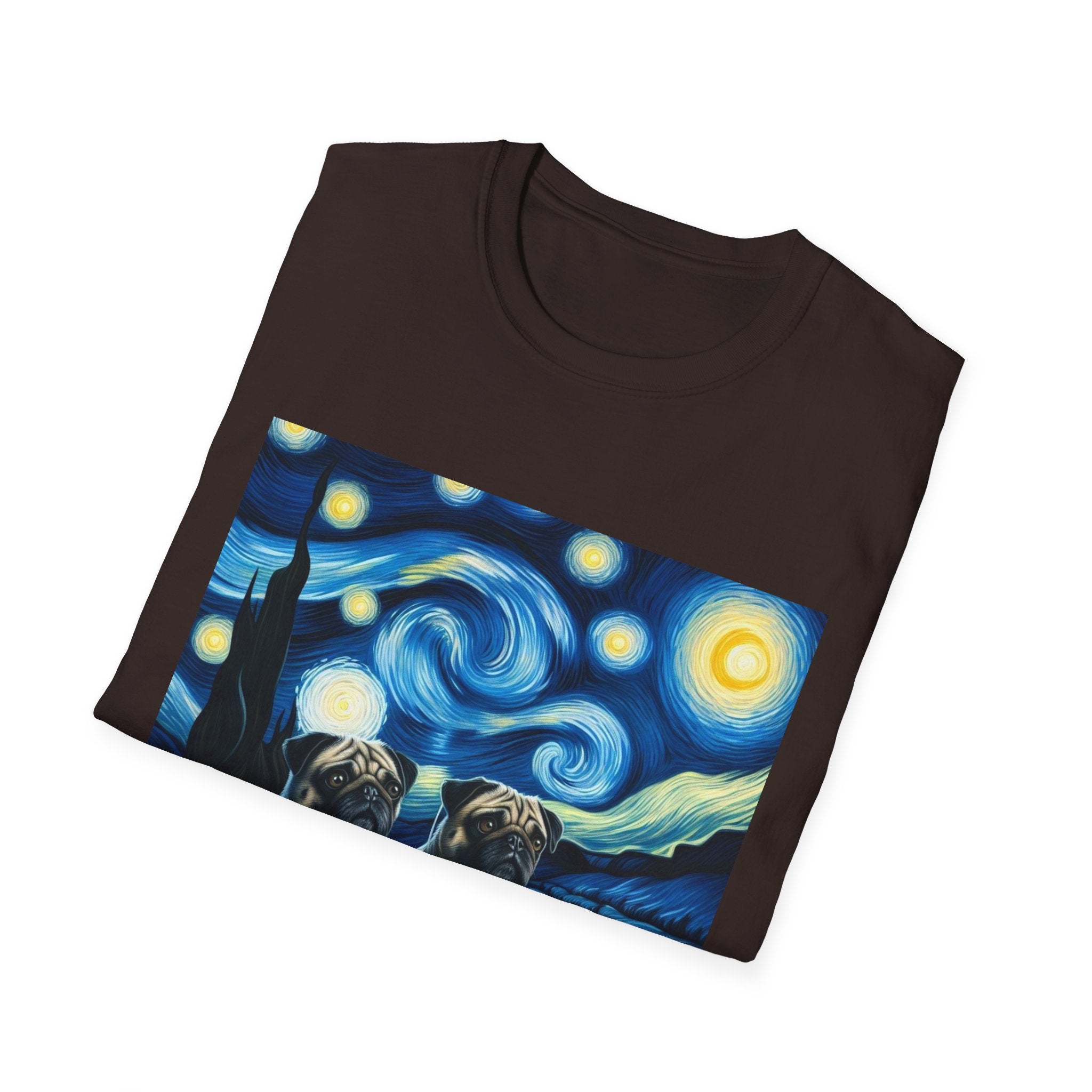 Starry Night Pugs T-Shirt