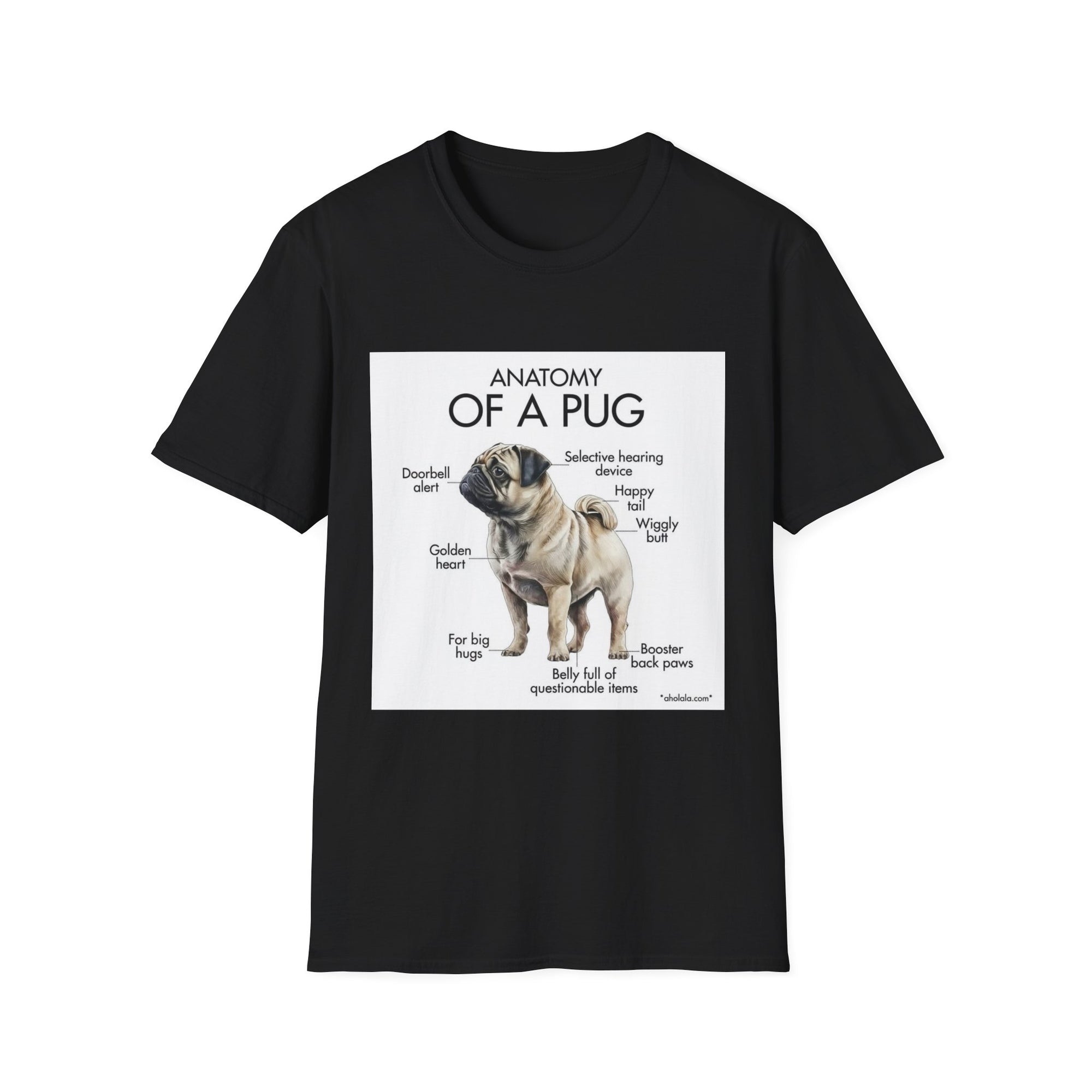 Anatomy of a Pug T-Shirt — Cute Pug Diagram Tee for Dog Lovers
