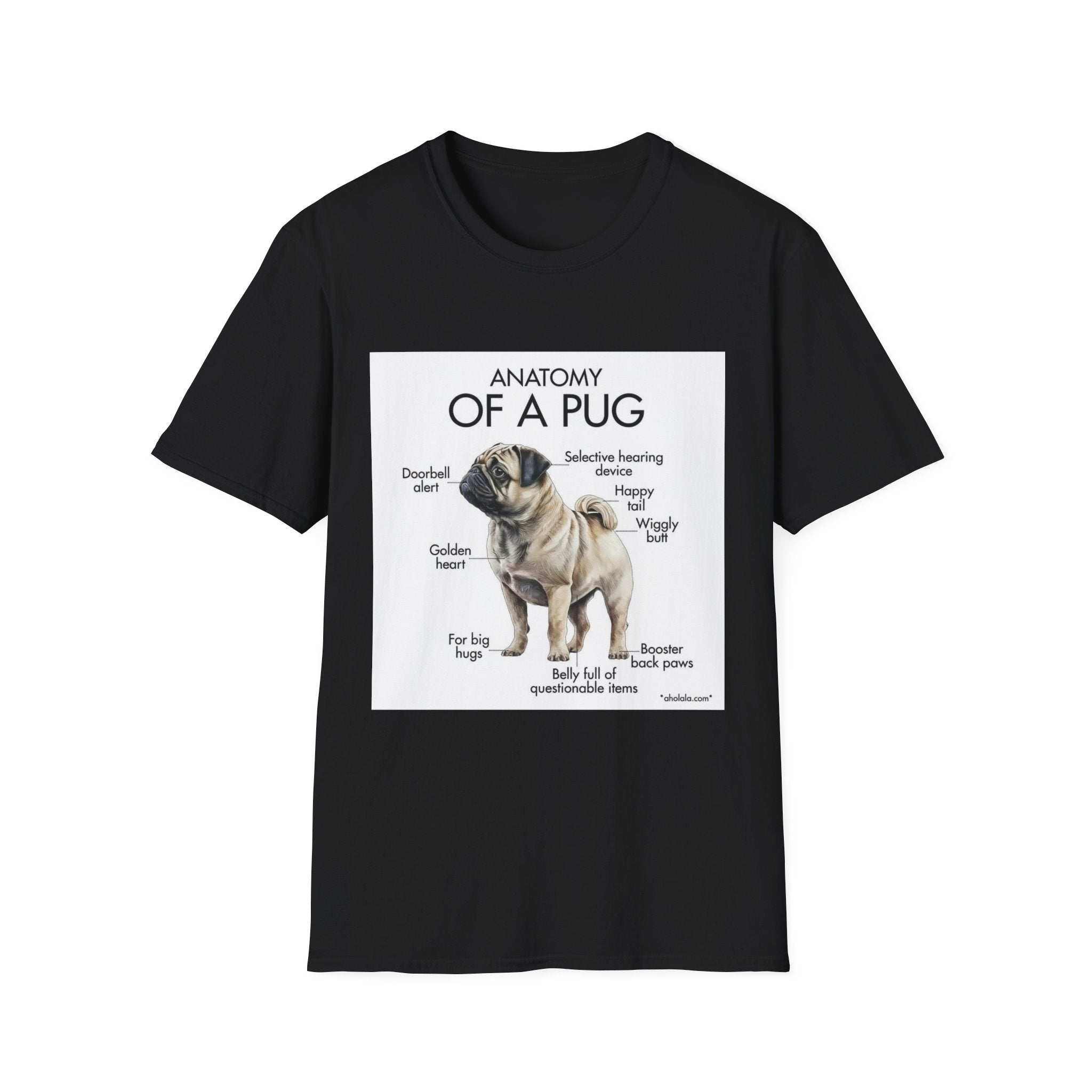Anatomy of a Pug T-Shirt — Cute Pug Diagram Tee for Dog Lovers