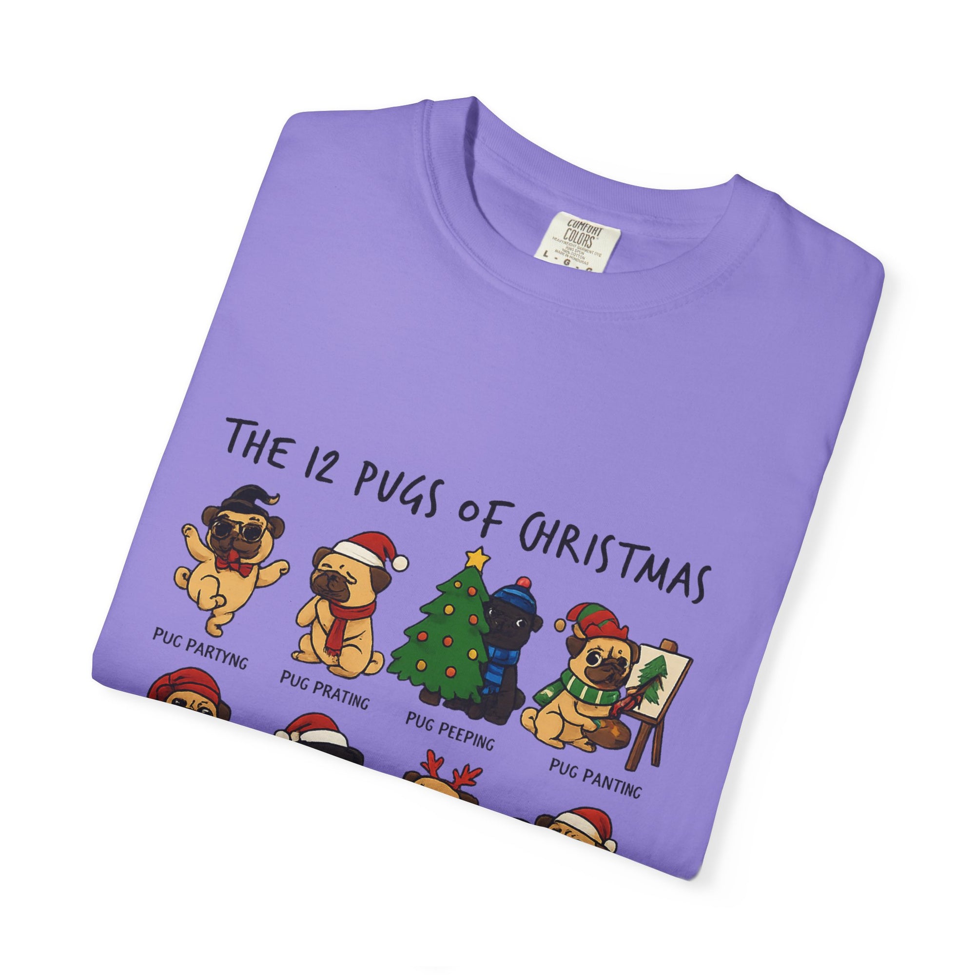 12 Pugs of Christmas T-Shirt