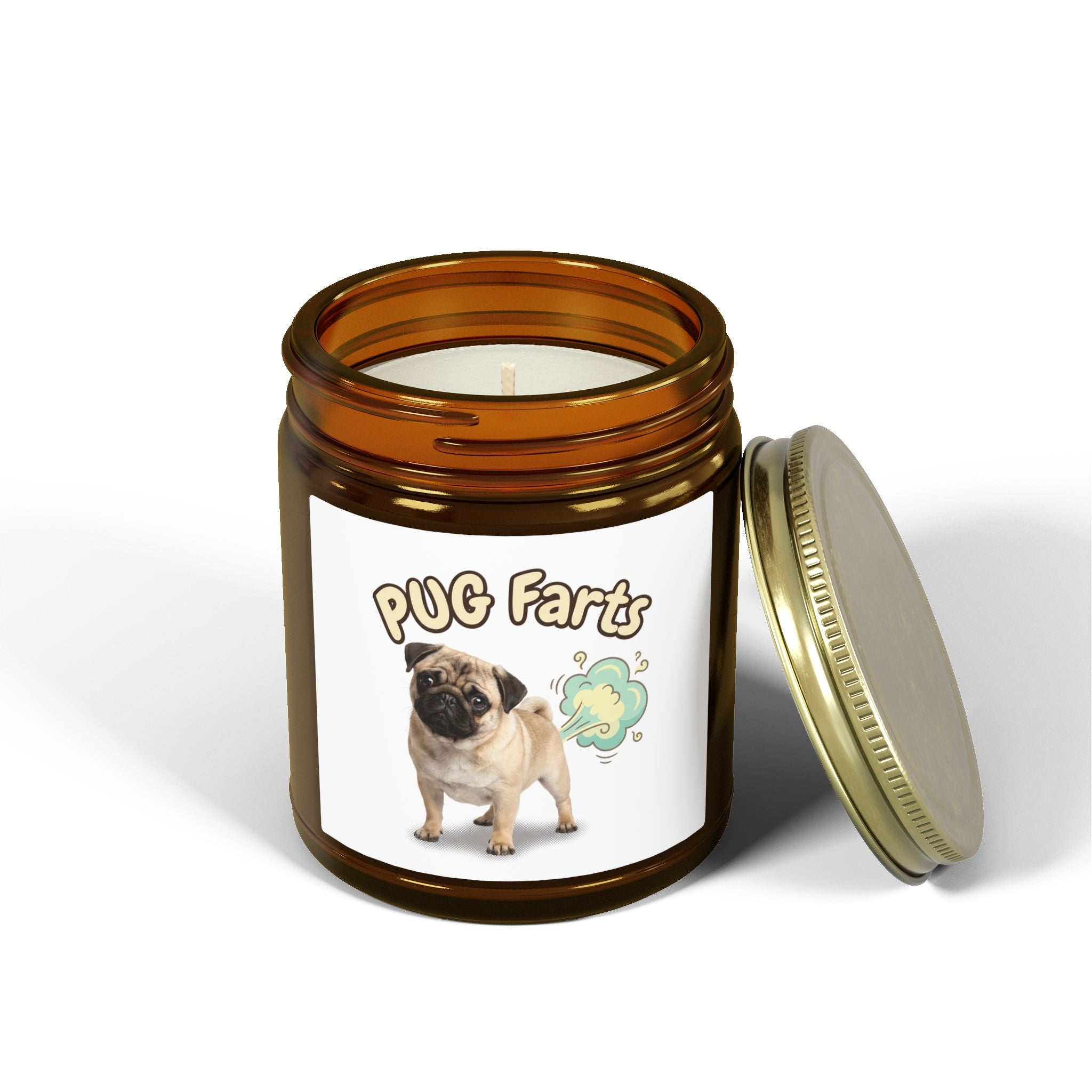 Pug Farts Scented Candle — Coconut Apricot Wax (4oz, 9oz)