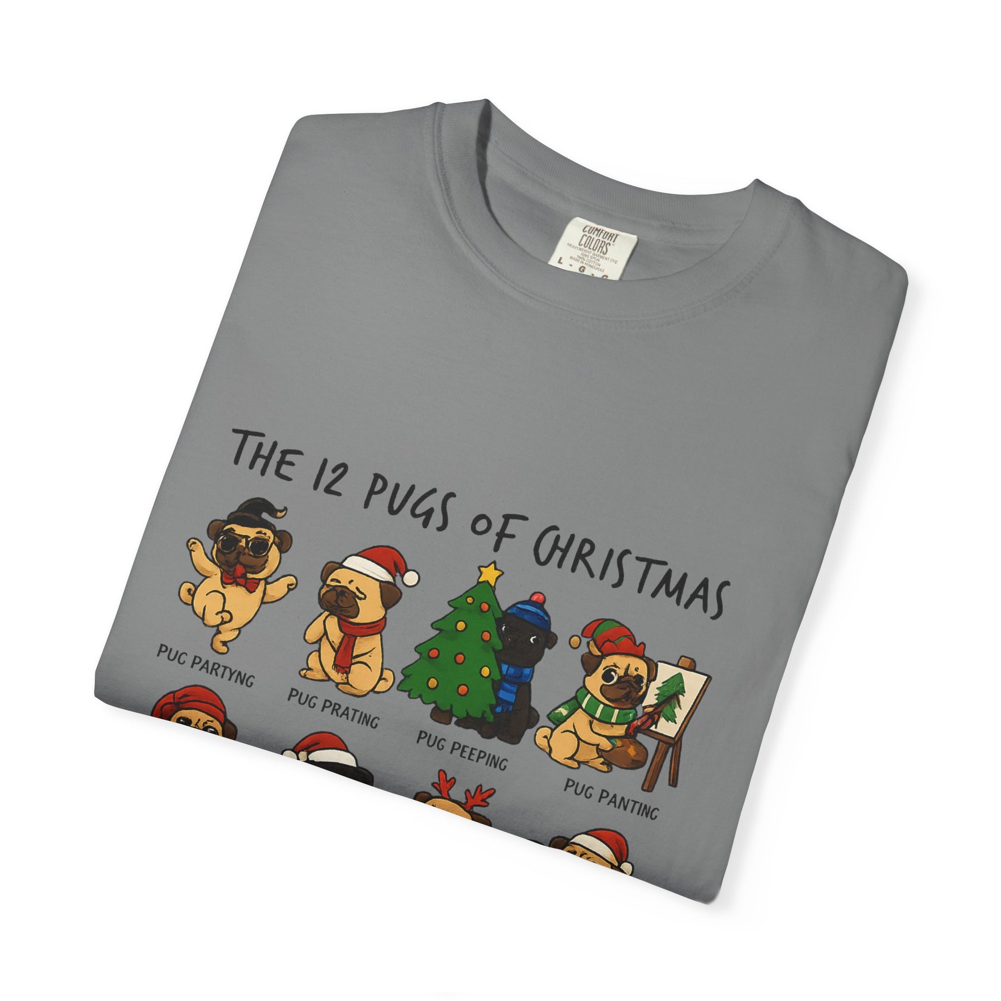 12 Pugs of Christmas T-Shirt