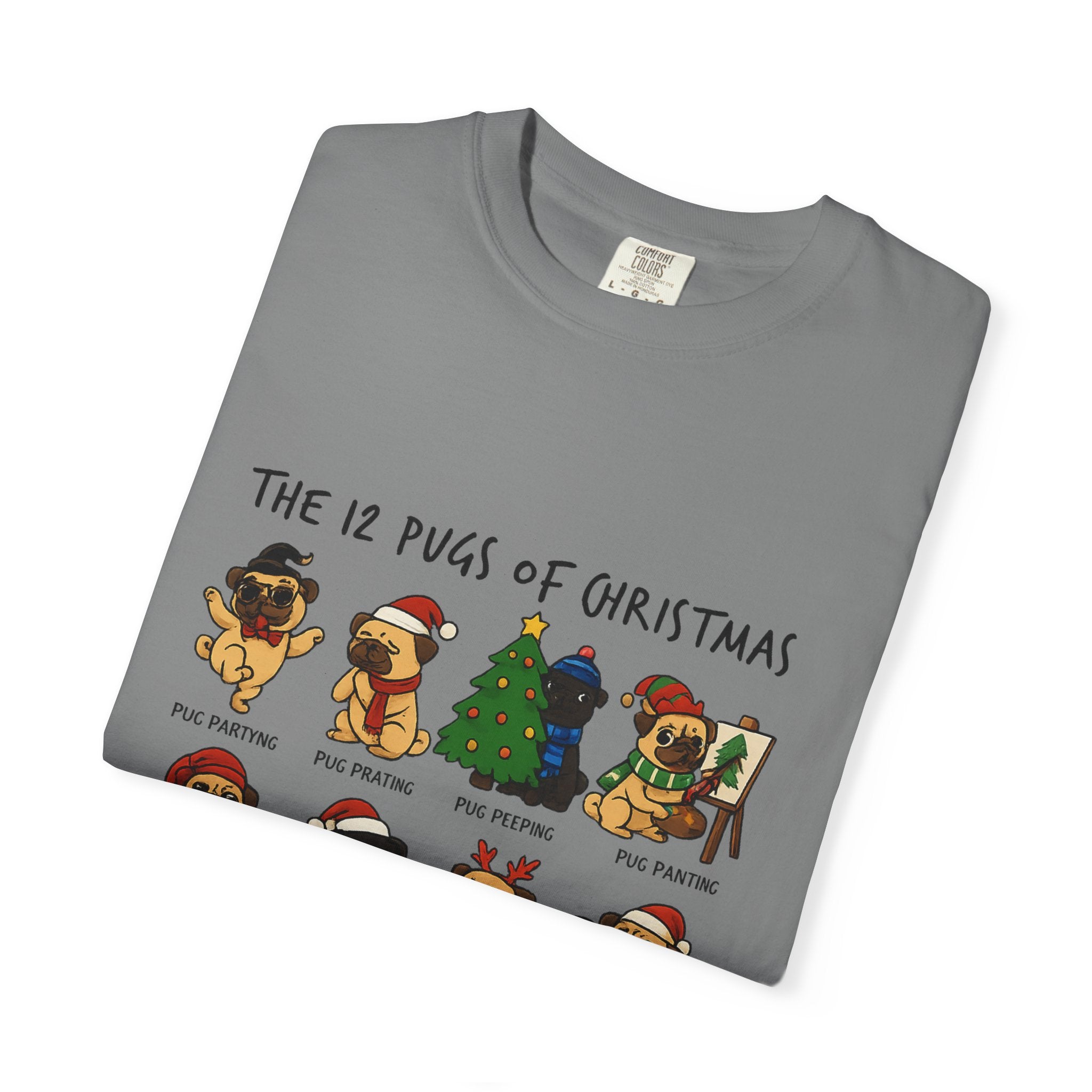 12 Pugs of Christmas T-Shirt