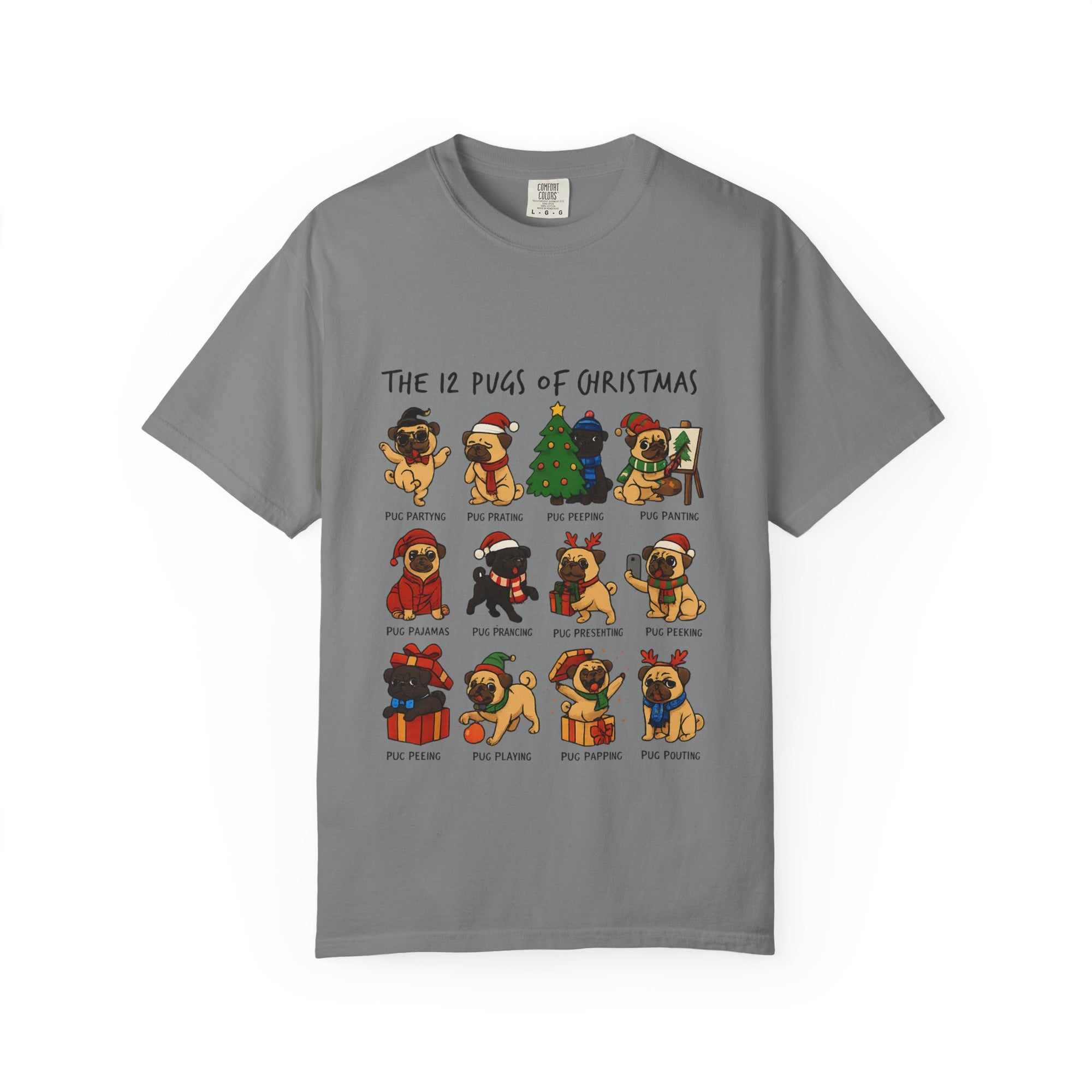 12 Pugs of Christmas T-Shirt