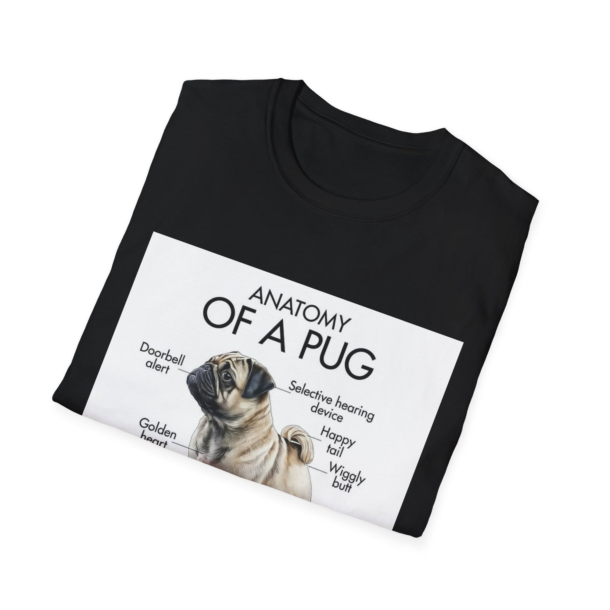 Anatomy of a Pug T-Shirt — Cute Pug Diagram Tee for Dog Lovers