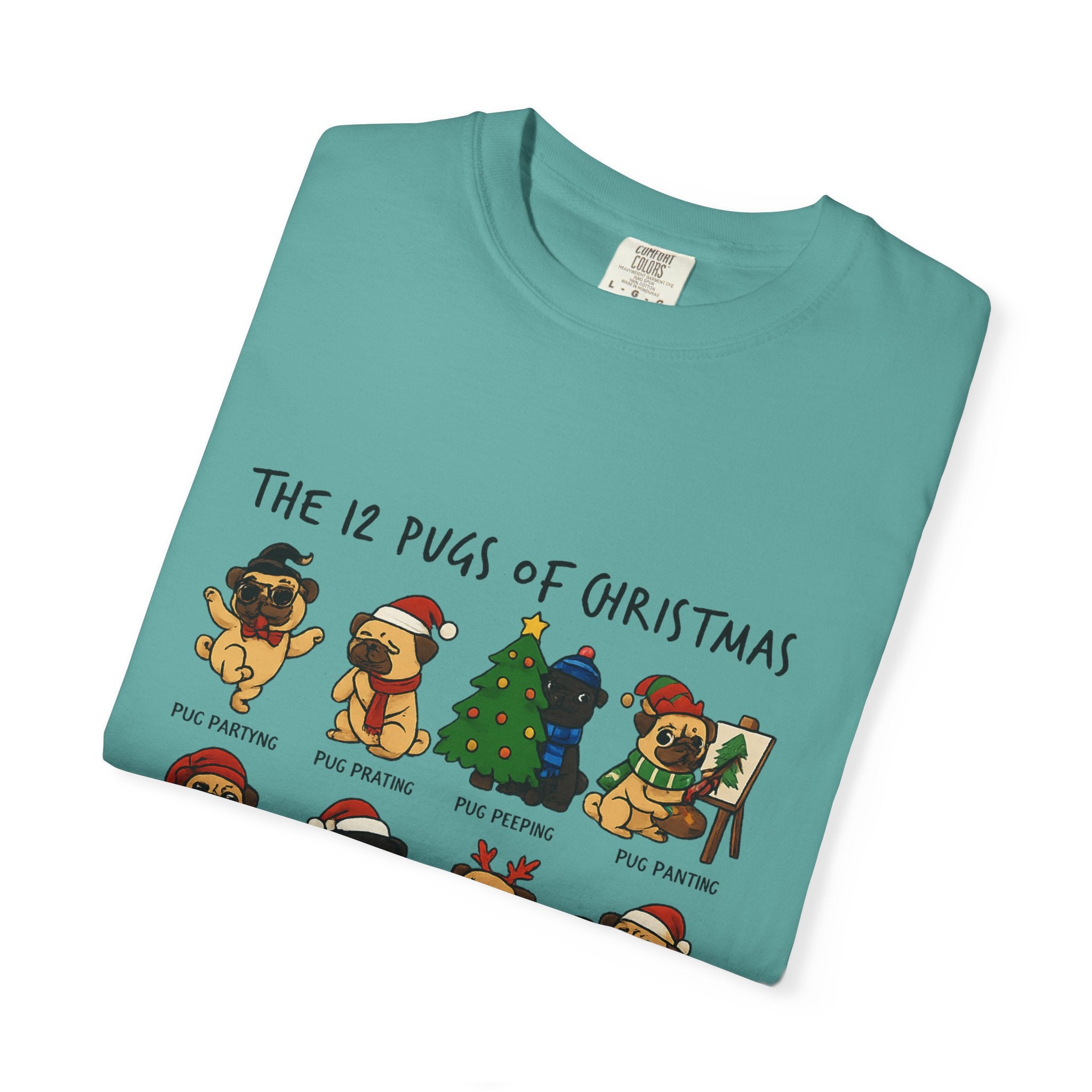 12 Pugs of Christmas T-Shirt