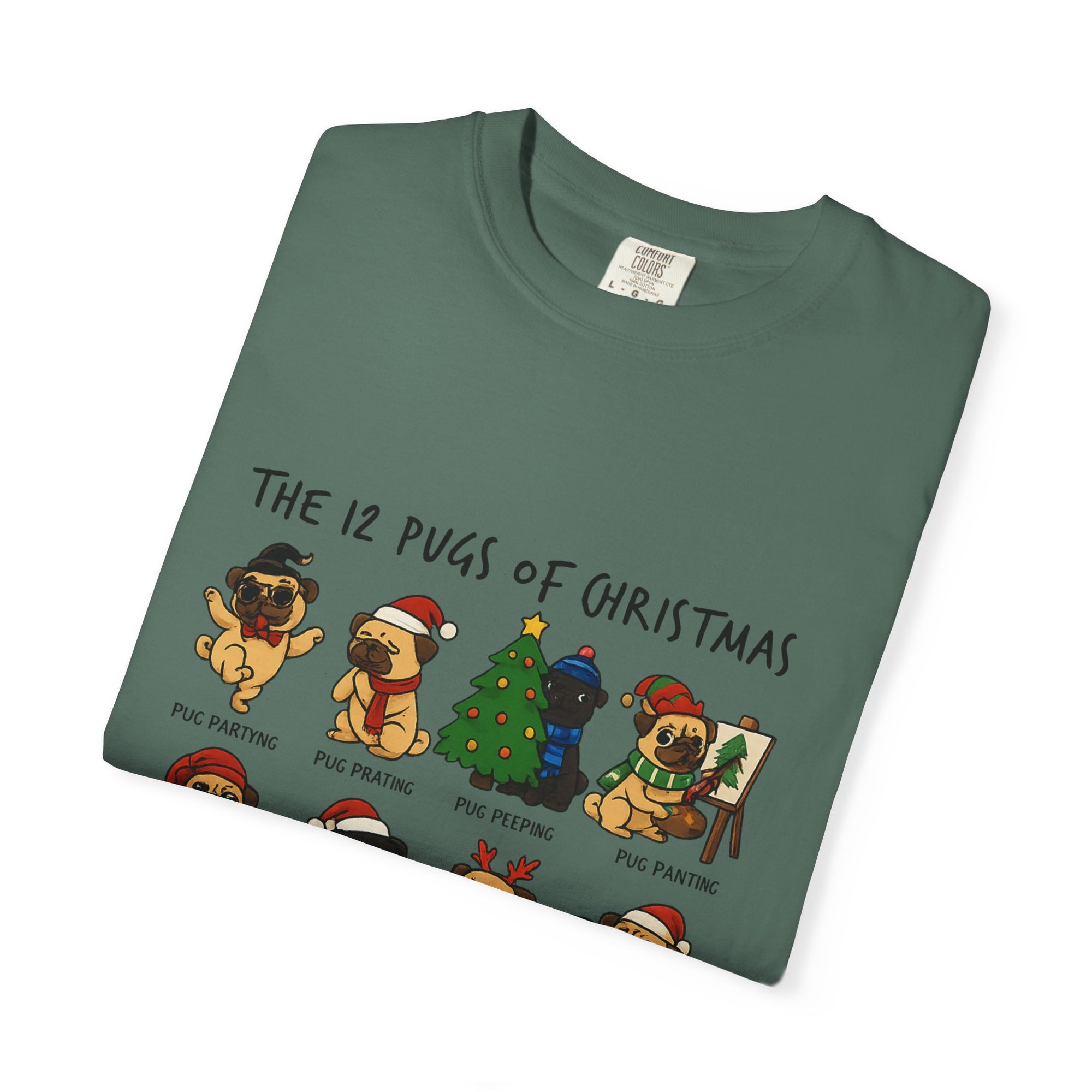12 Pugs of Christmas T-Shirt