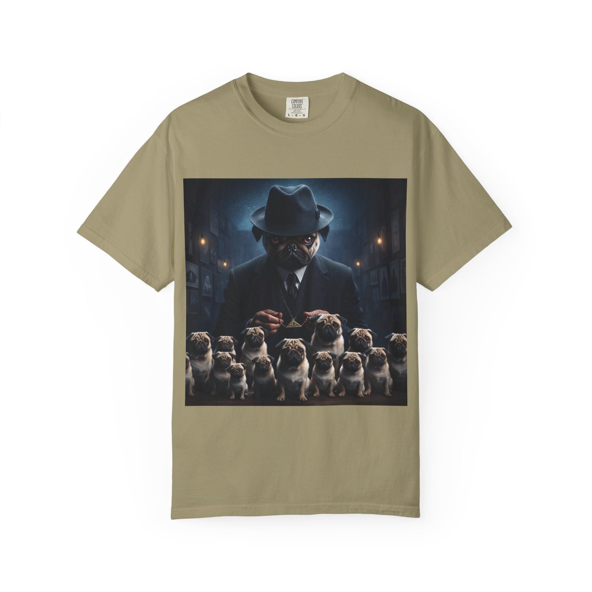 Mysterious pug assembly in dim room