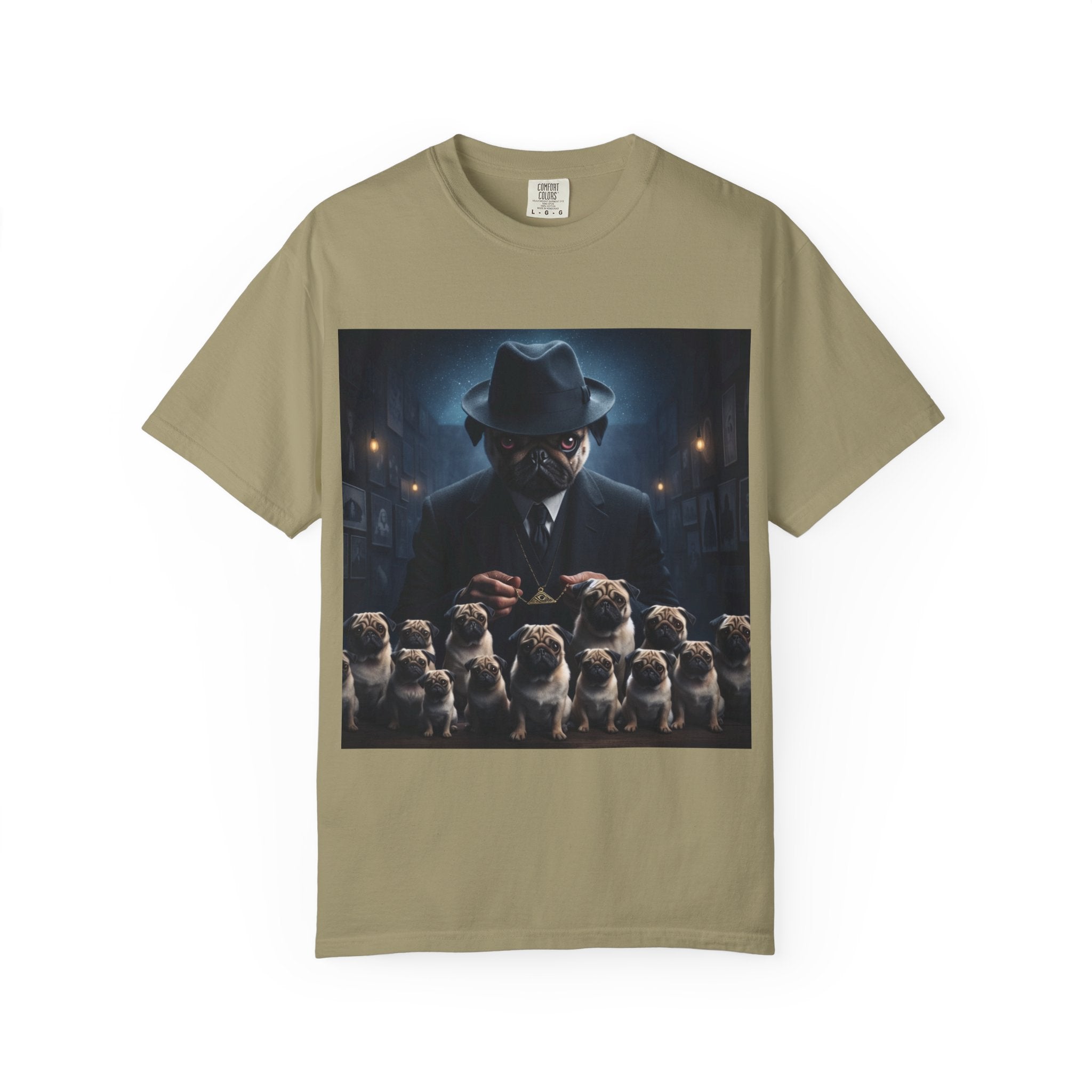 Mysterious pug assembly in dim room