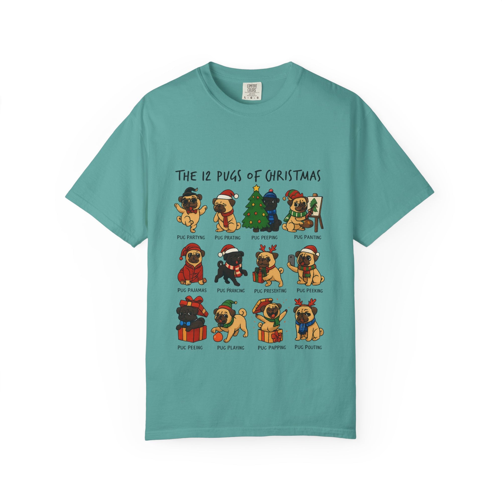 12 Pugs of Christmas T-Shirt