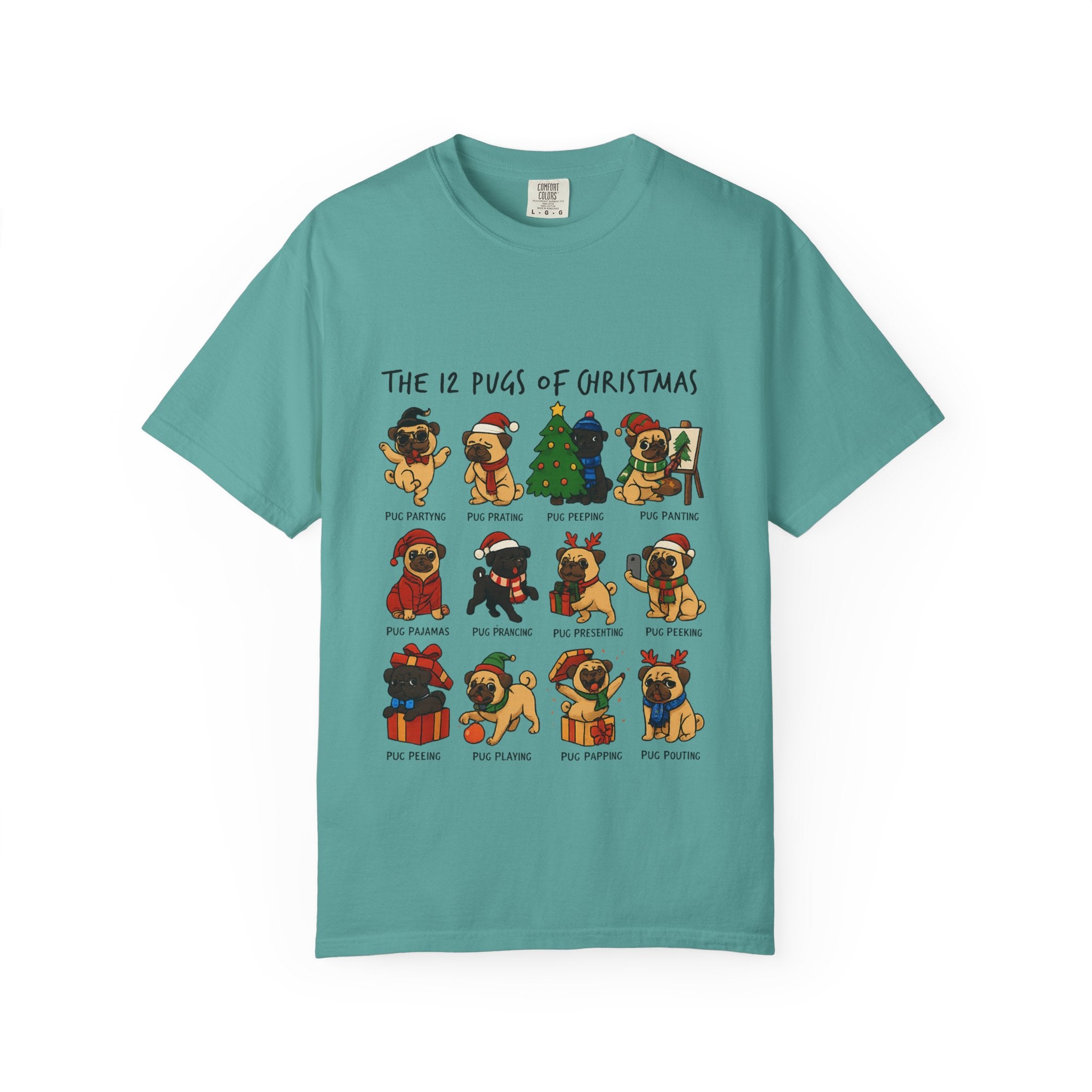 12 Pugs of Christmas T-Shirt