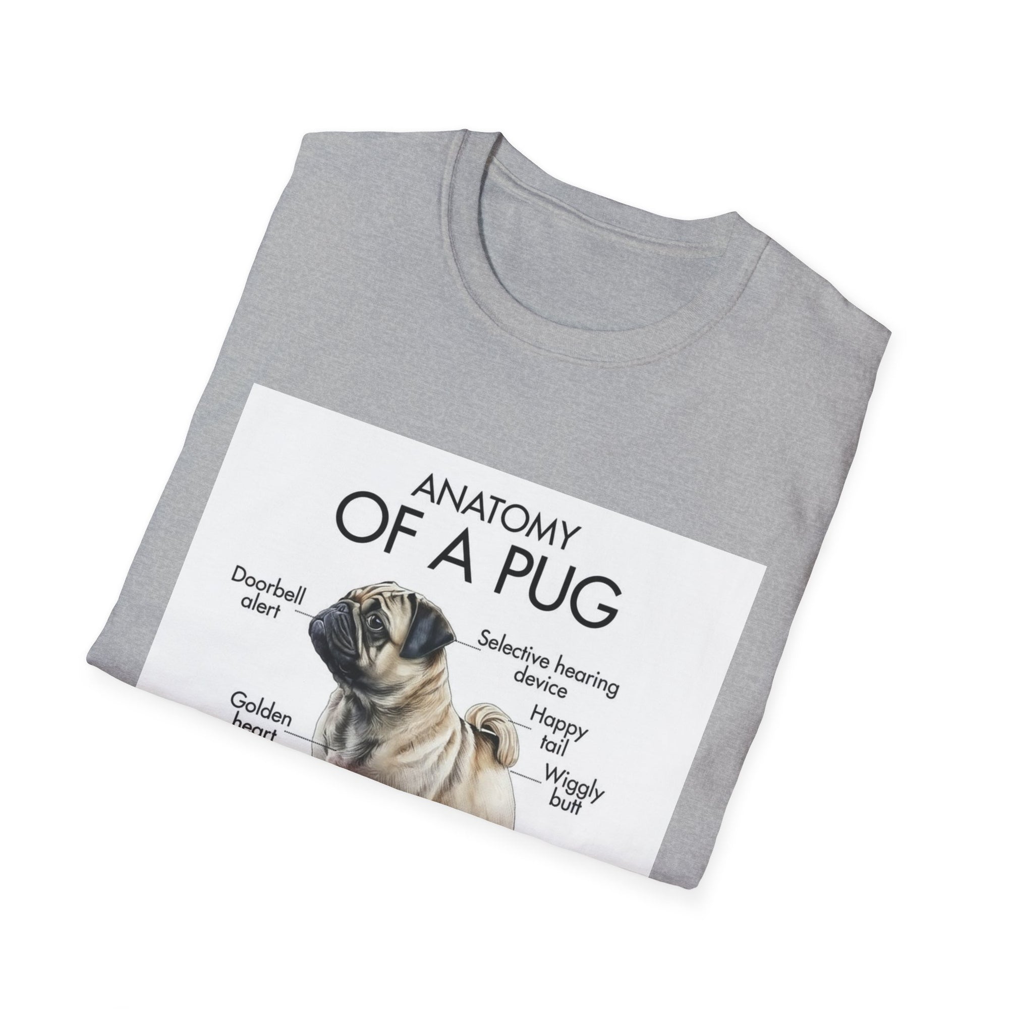 Anatomy of a Pug T-Shirt — Cute Pug Diagram Tee for Dog Lovers