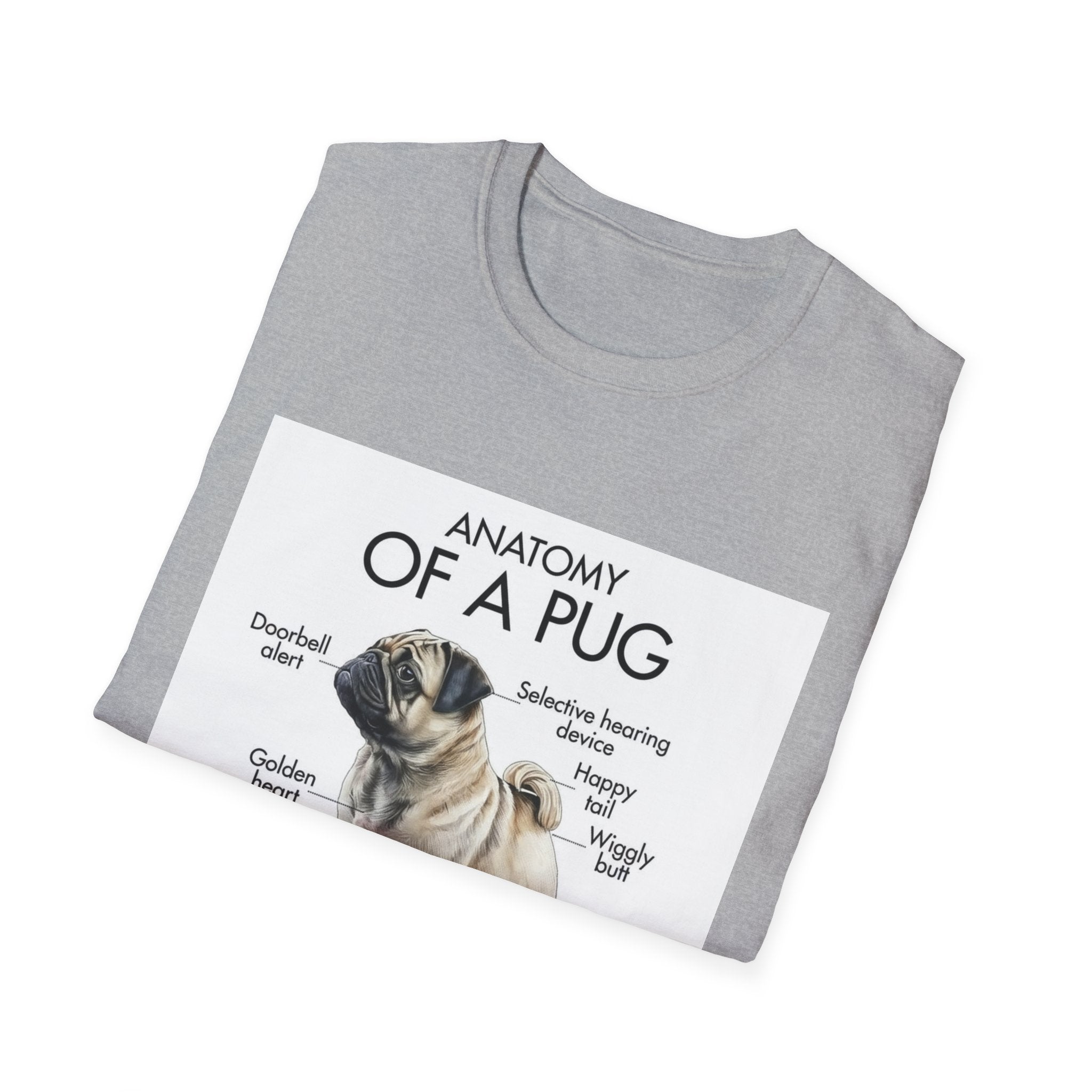 Anatomy of a Pug T-Shirt — Cute Pug Diagram Tee for Dog Lovers