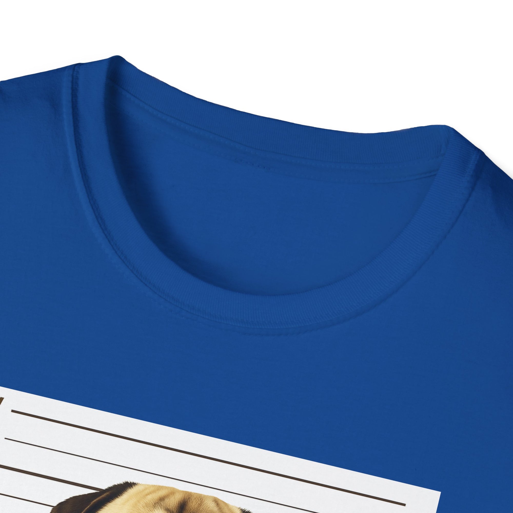 Pug Mugshot T-Shirt – “Personal Stalker I Will Follow You Wherever You Go (Bathroom Included)”