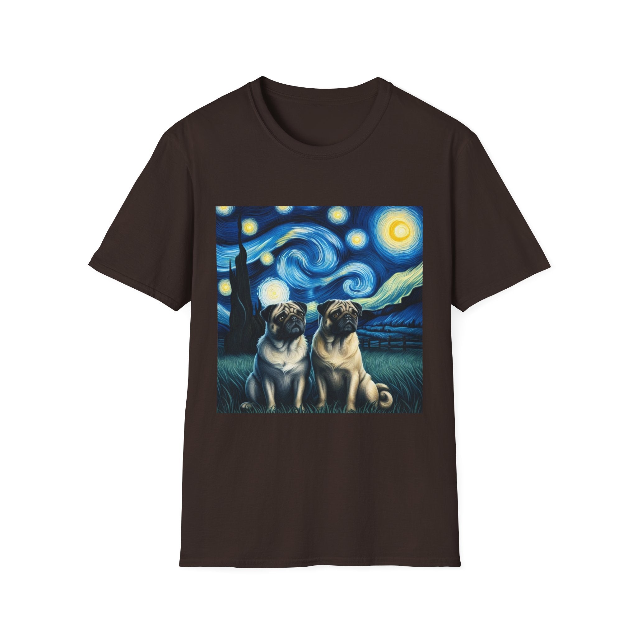 Starry Night Pugs T-Shirt