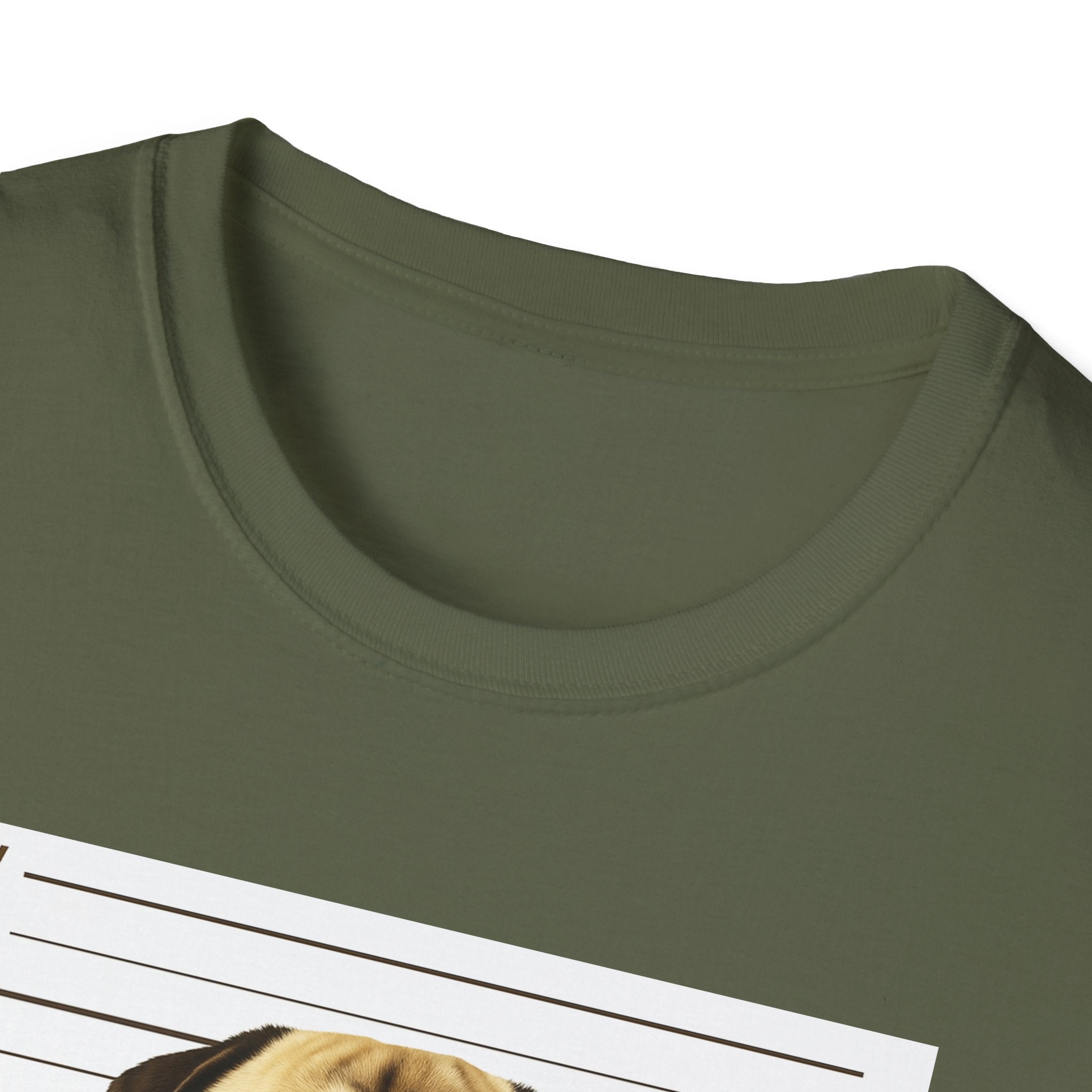 Pug Mugshot T-Shirt – “Personal Stalker I Will Follow You Wherever You Go (Bathroom Included)”