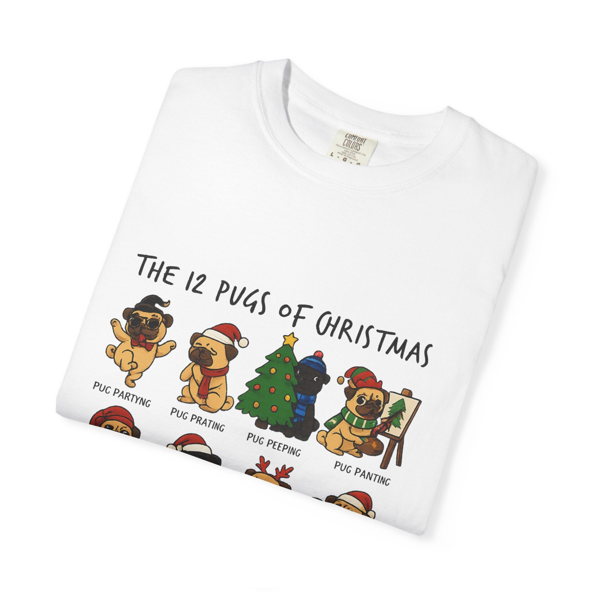 12 Pugs of Christmas T-Shirt