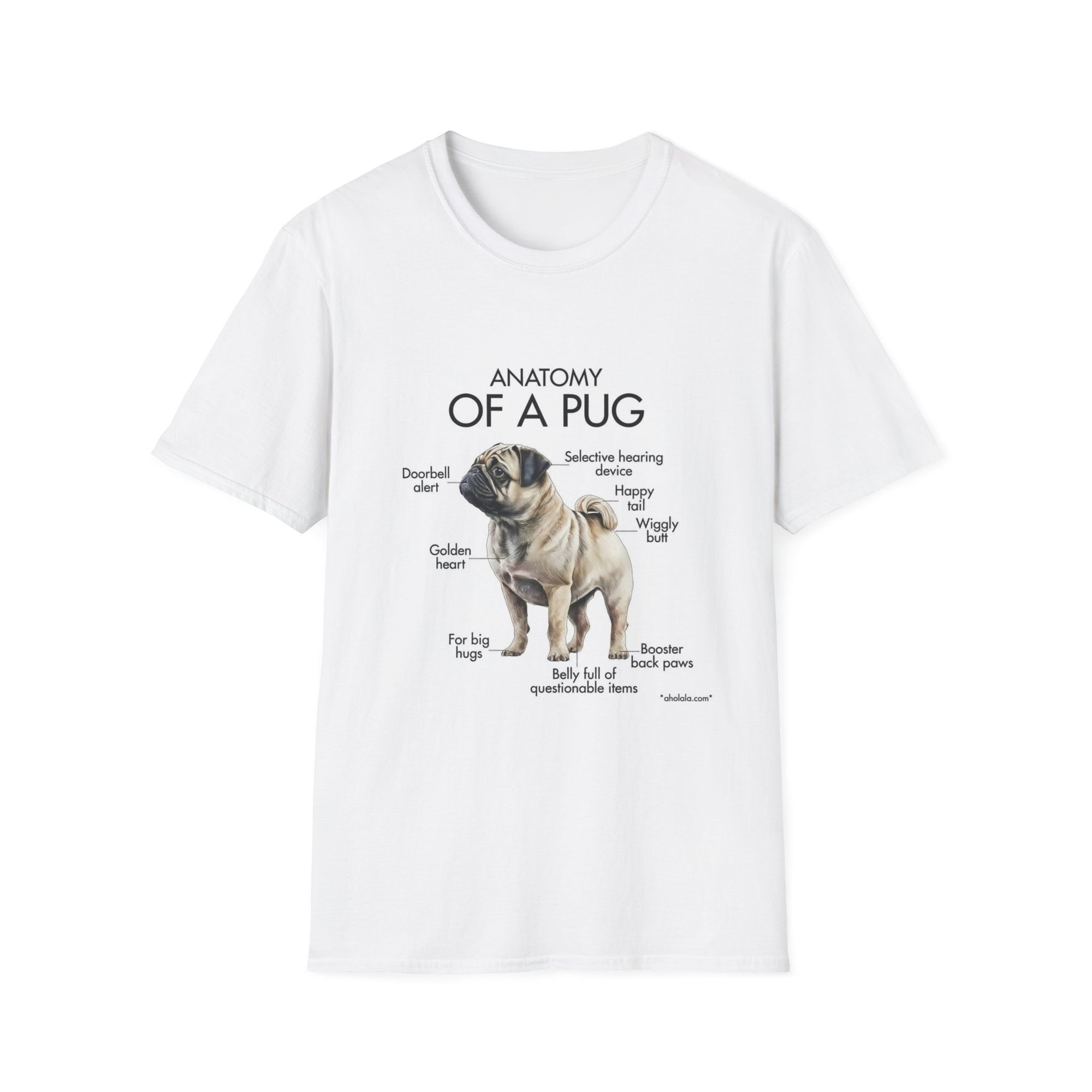 Anatomy of a Pug T-Shirt — Cute Pug Diagram Tee for Dog Lovers