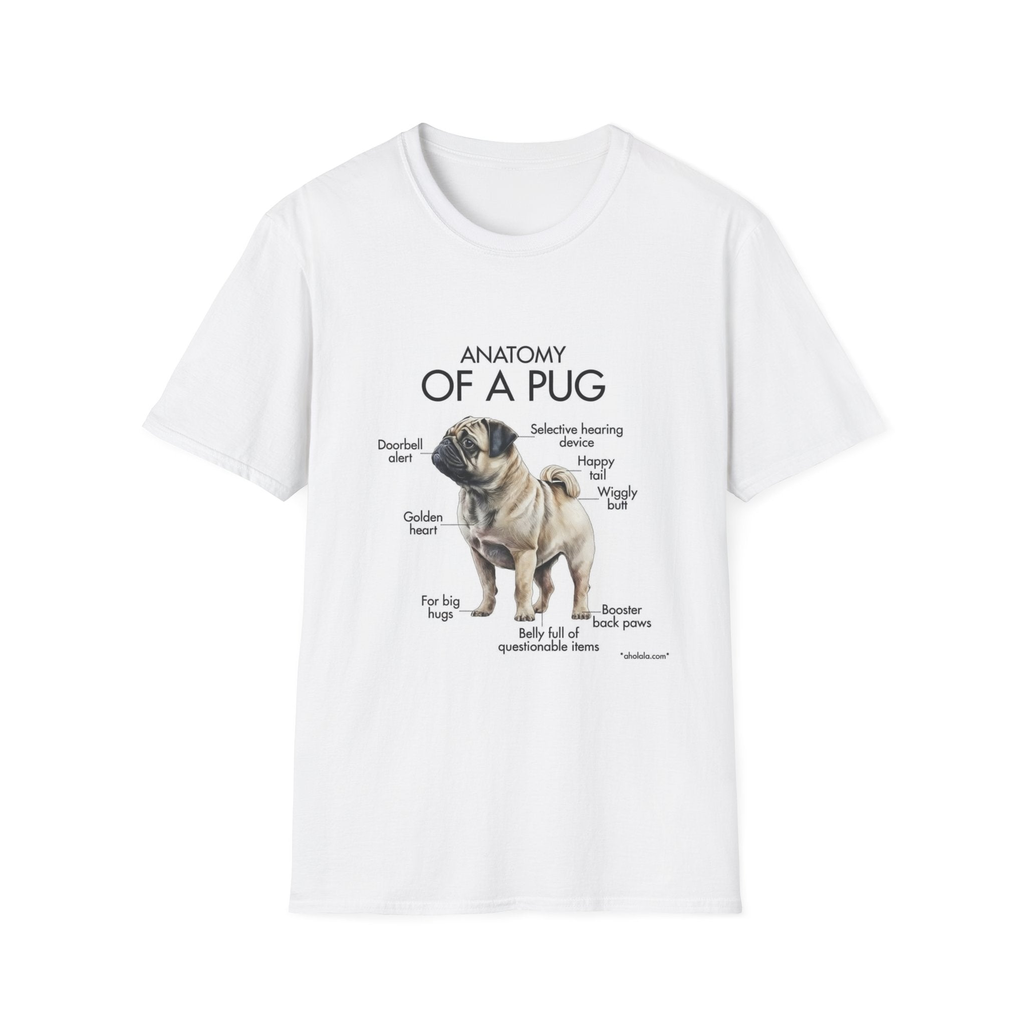 Anatomy of a Pug T-Shirt — Cute Pug Diagram Tee for Dog Lovers