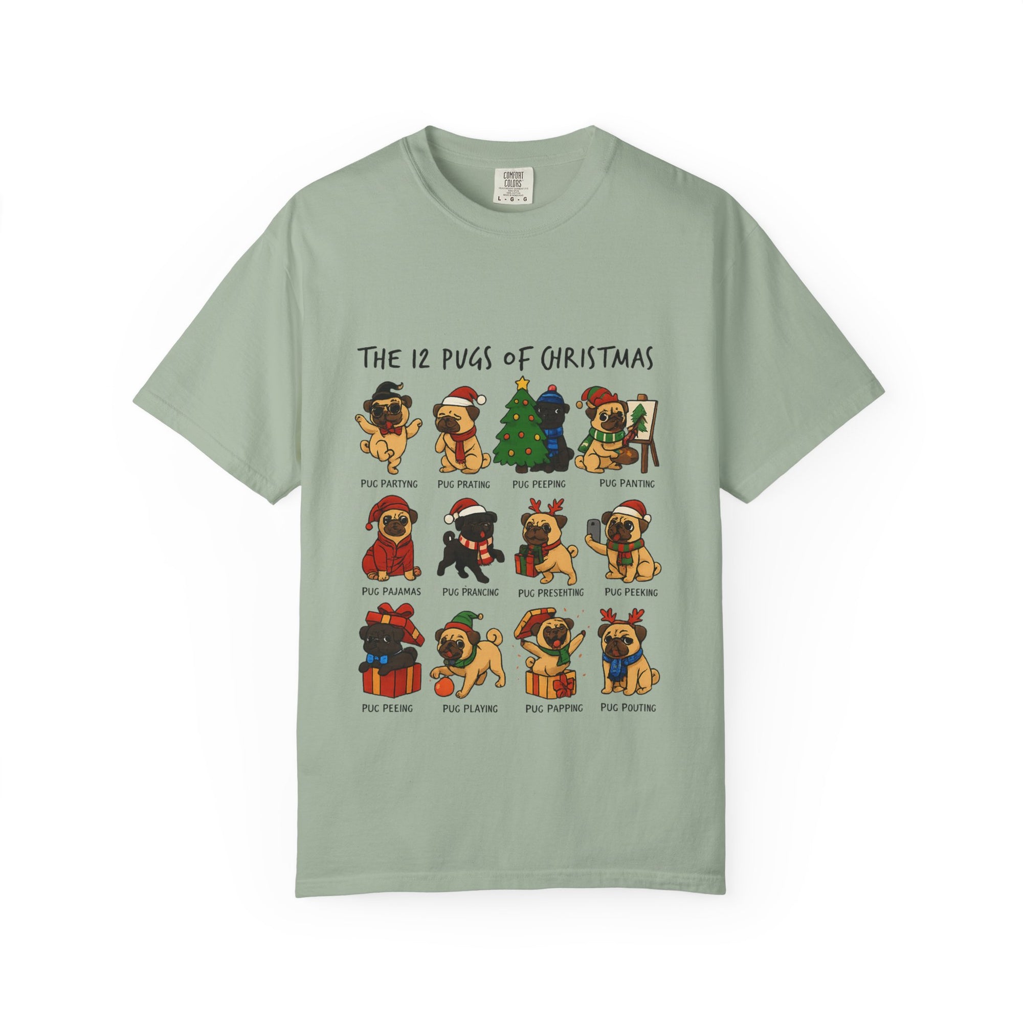 12 Pugs of Christmas T-Shirt