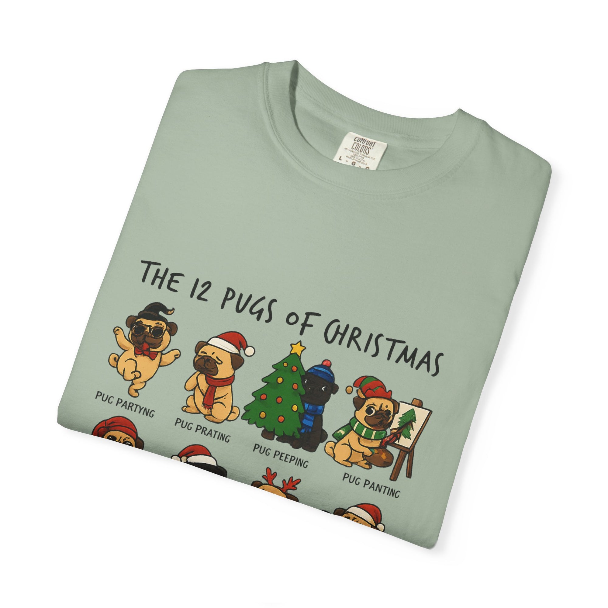 12 Pugs of Christmas T-Shirt