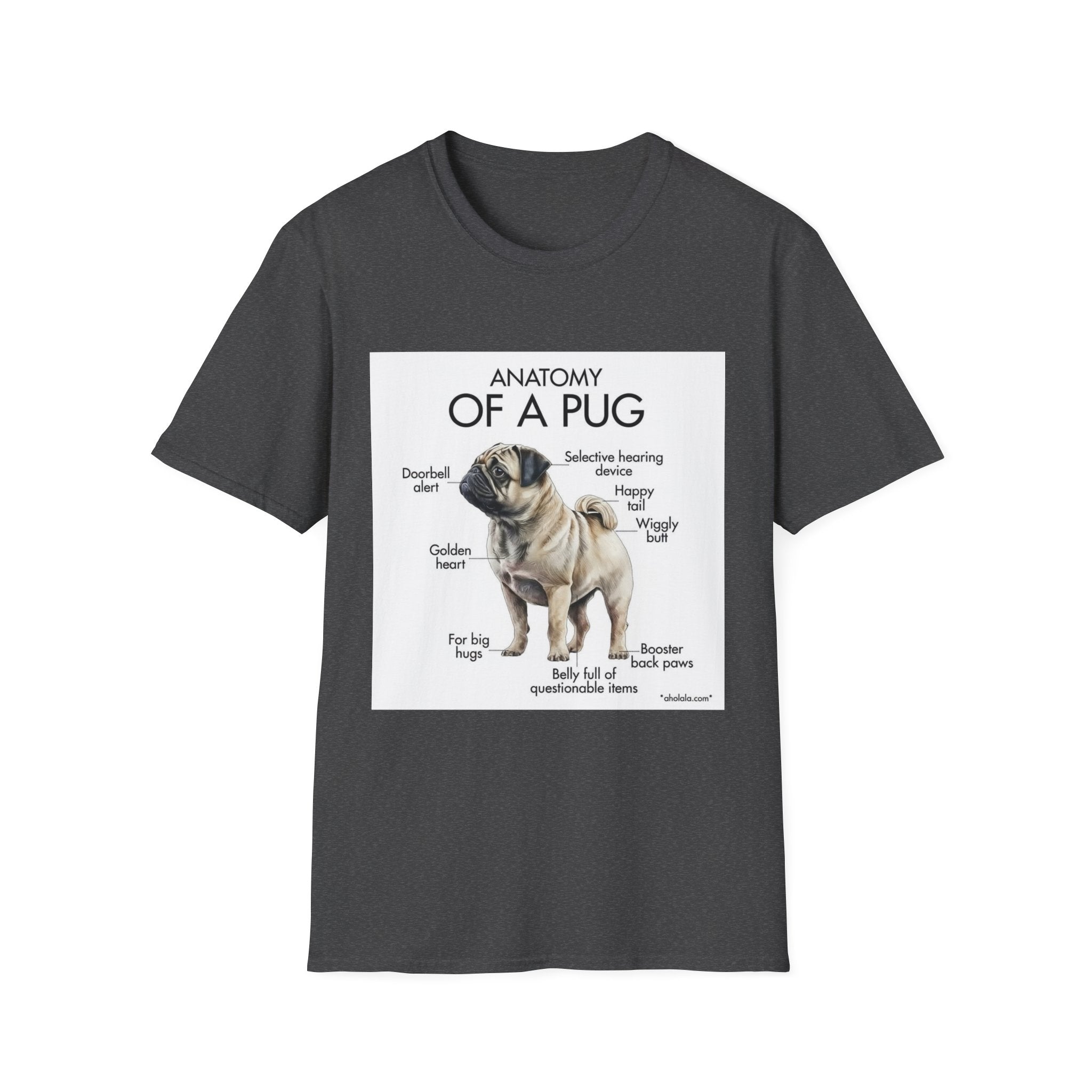 Anatomy of a Pug T-Shirt — Cute Pug Diagram Tee for Dog Lovers