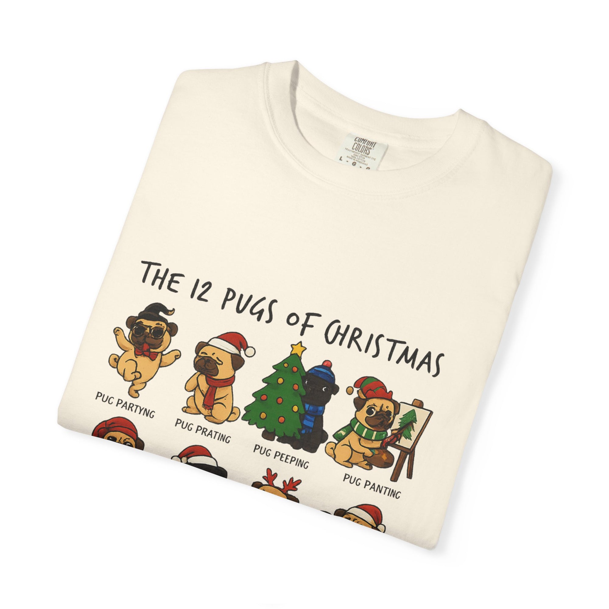12 Pugs of Christmas T-Shirt