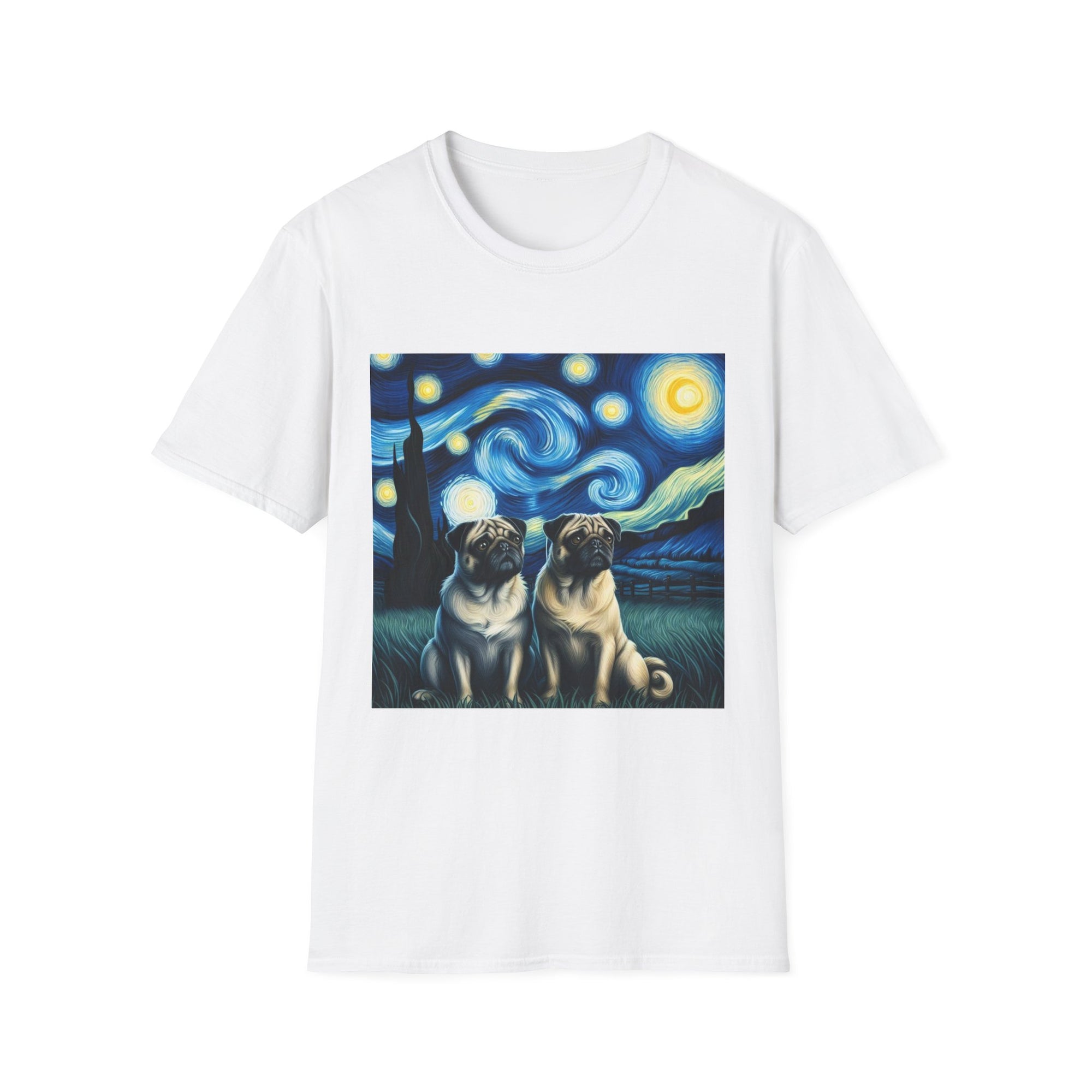 Starry Night Pugs T-Shirt