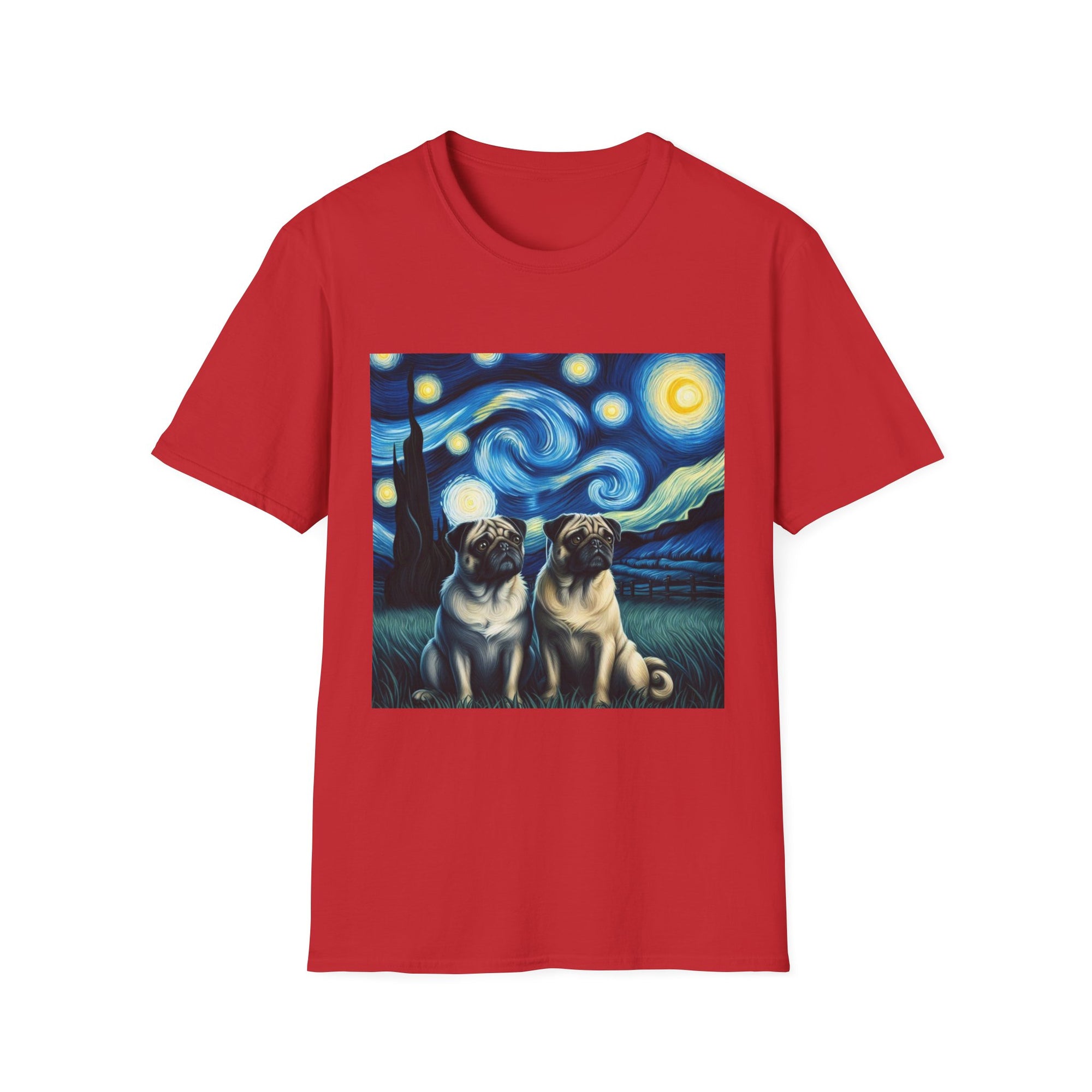 Starry Night Pugs T-Shirt