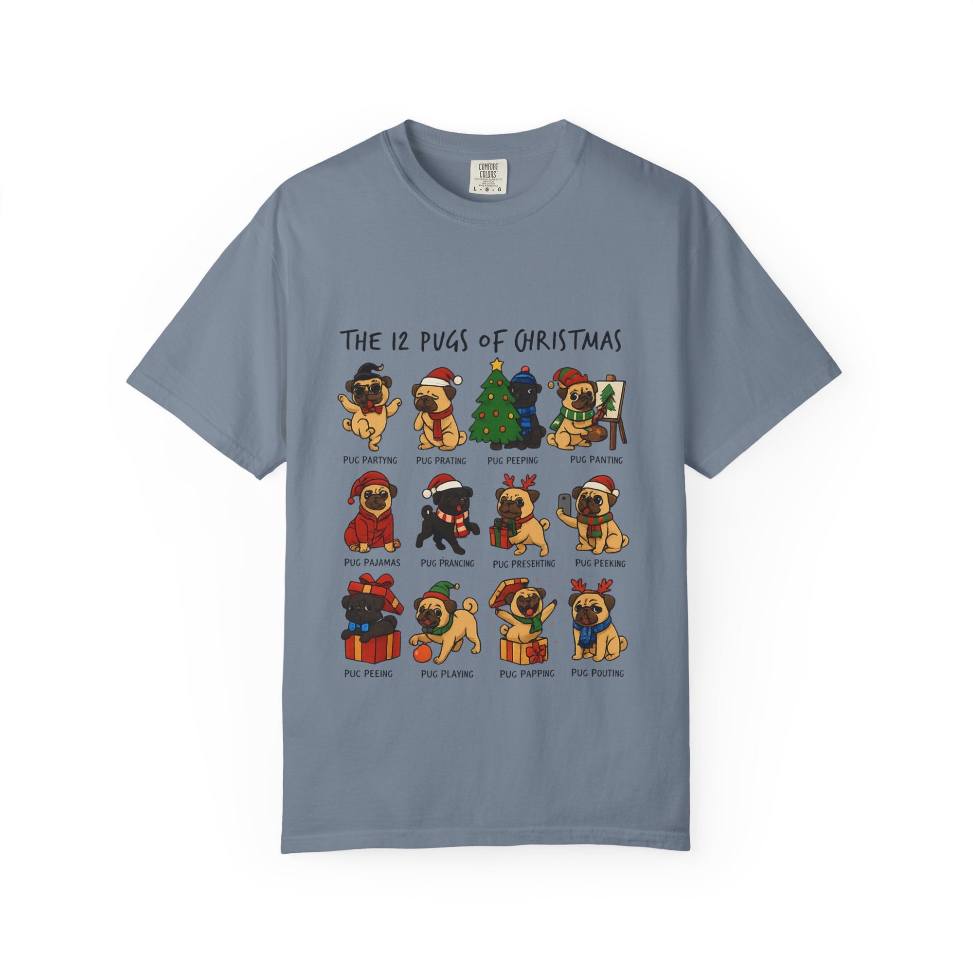 12 Pugs of Christmas T-Shirt