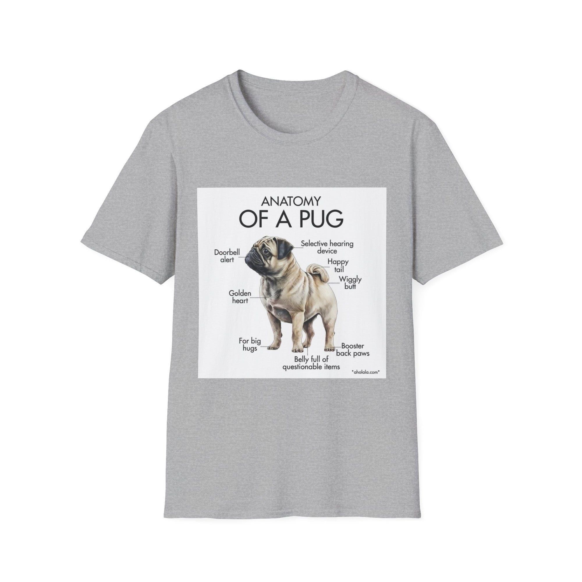 Anatomy of a Pug T-Shirt — Cute Pug Diagram Tee for Dog Lovers