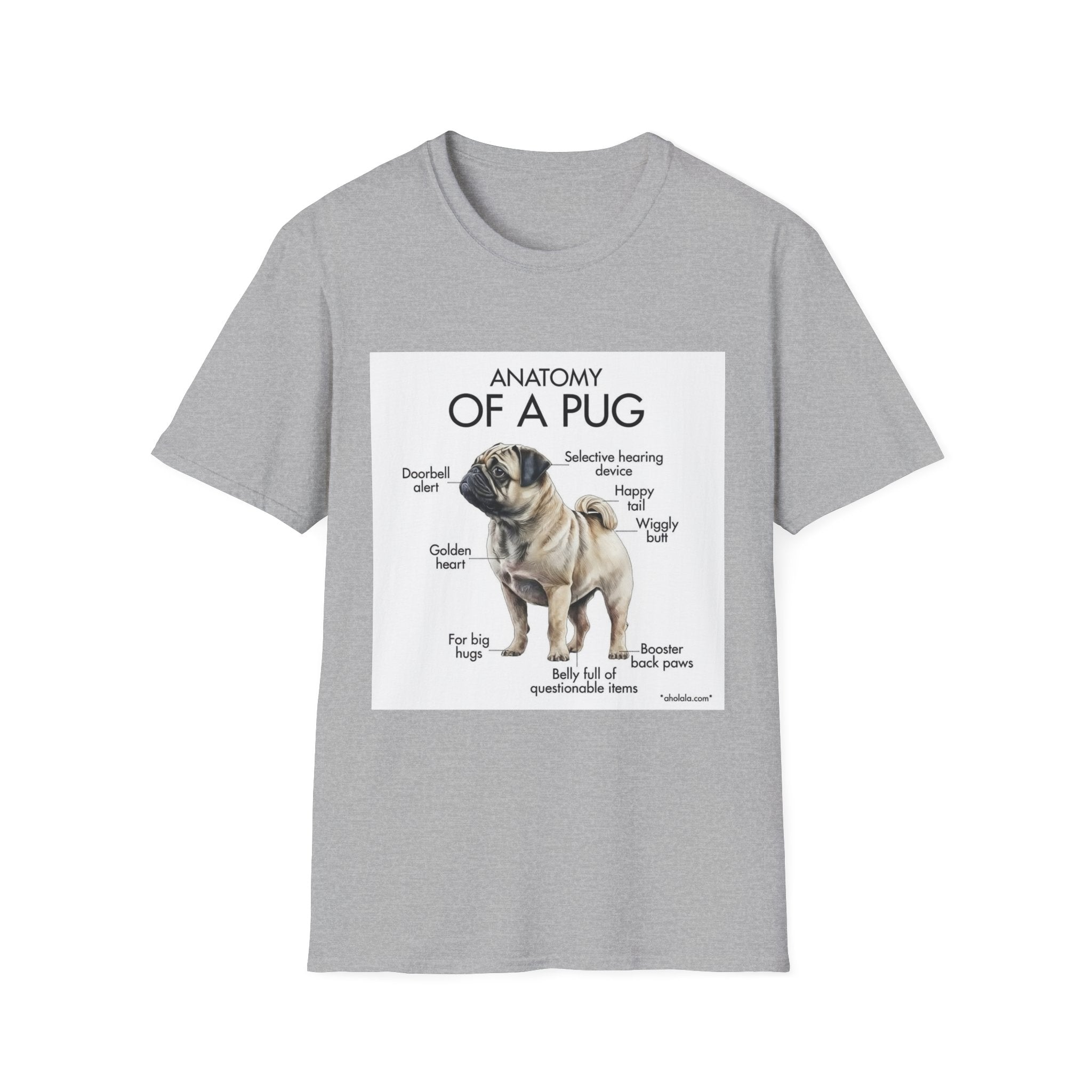 Anatomy of a Pug T-Shirt — Cute Pug Diagram Tee for Dog Lovers