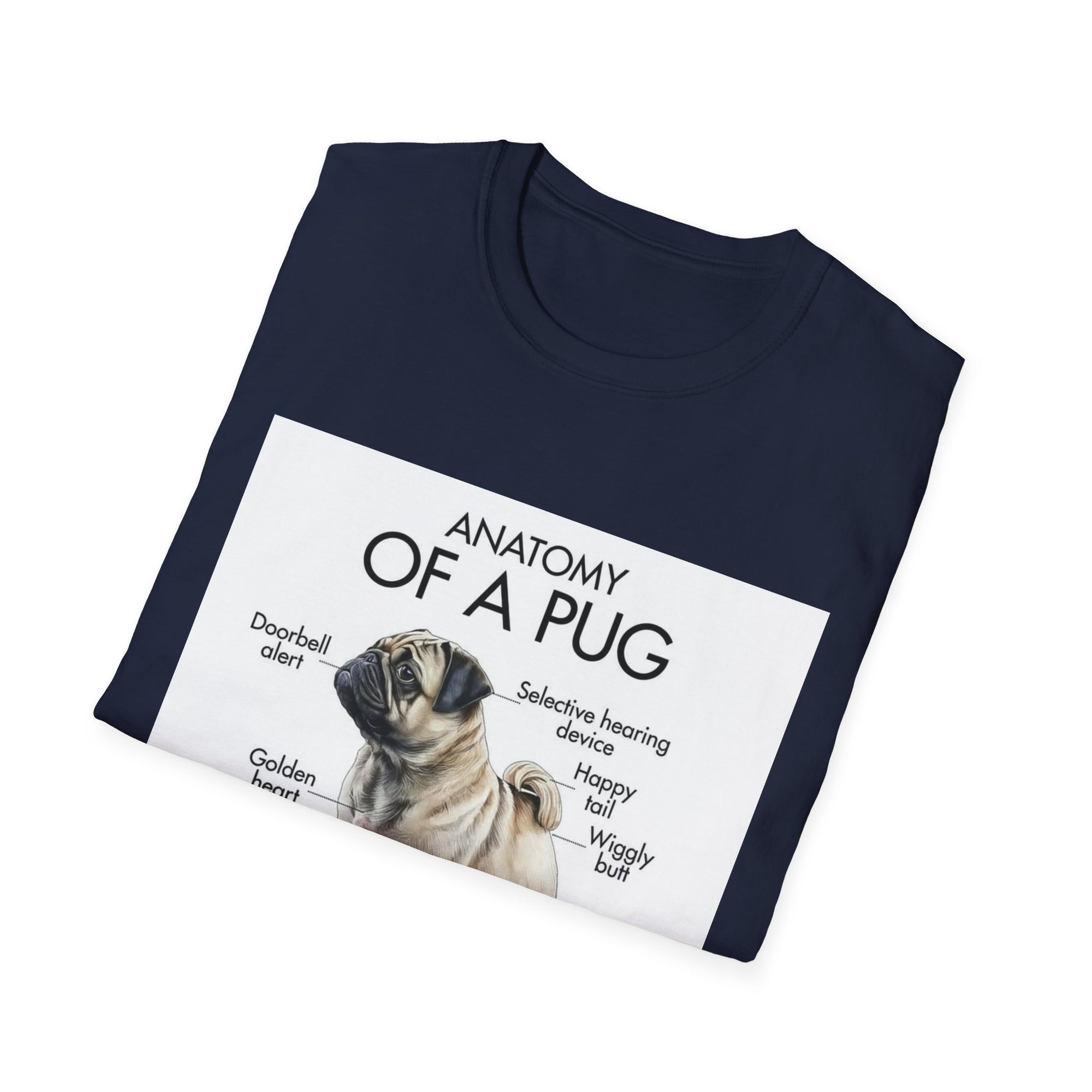 Anatomy of a Pug T-Shirt — Cute Pug Diagram Tee for Dog Lovers